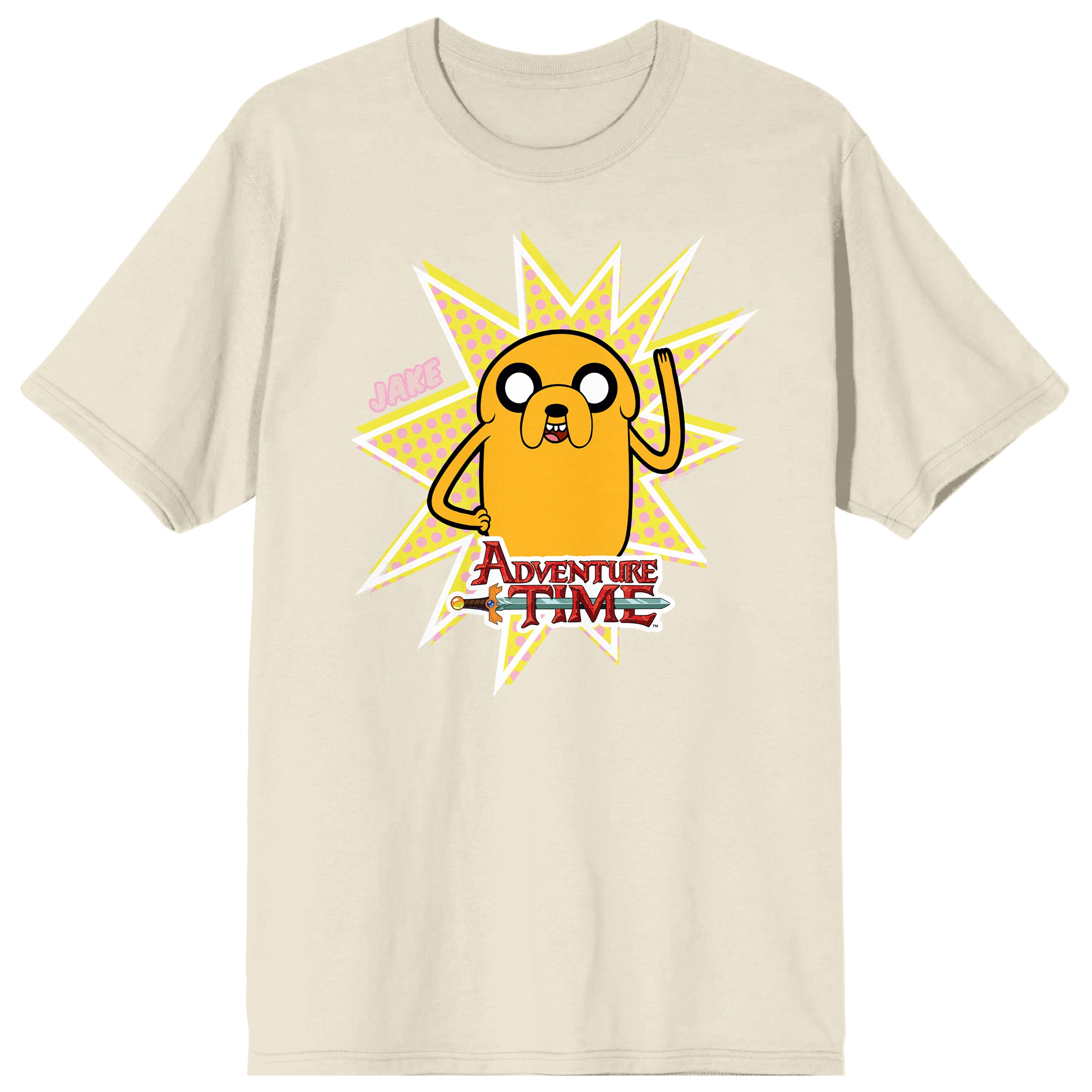 Adventure Time Magical Dog Jake Adult Natural Short Sleeve Tee