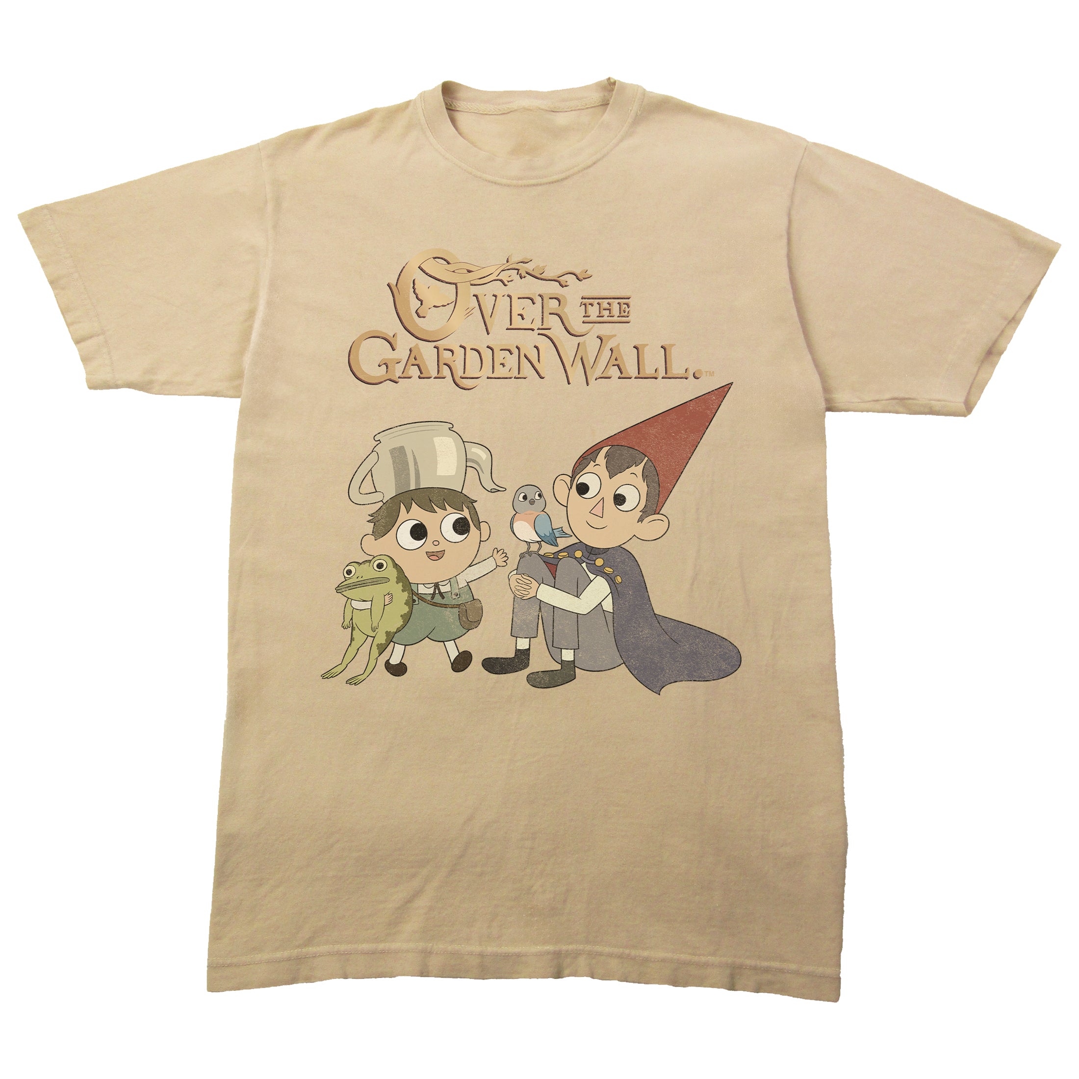 Over The Garden Wall Characters Sitting Adult Sand Crew Neck Short Sleeve T-shirt