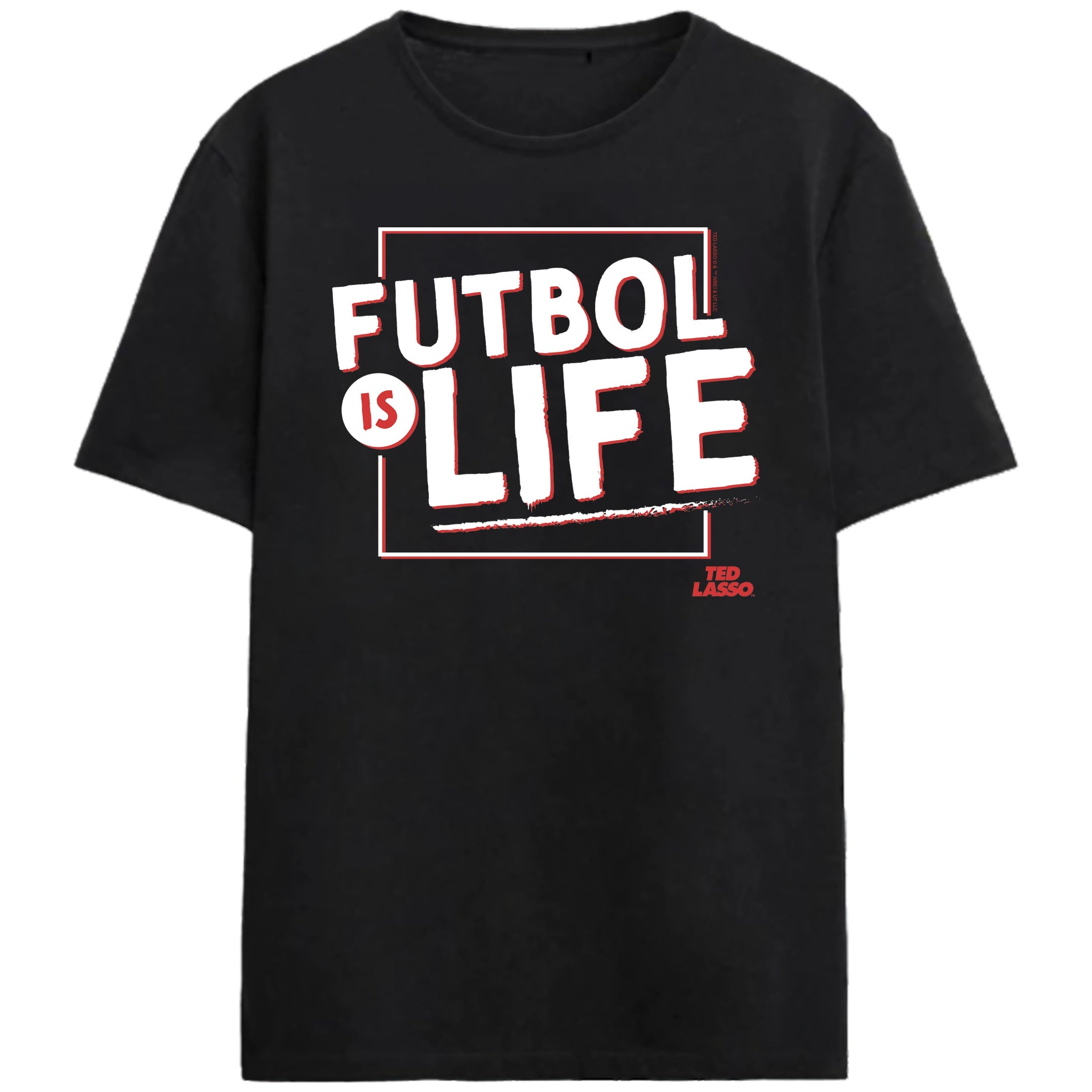 Ted Lasso Futbol Is Life Adult Black Crew Neck Short Sleeve T-shirt