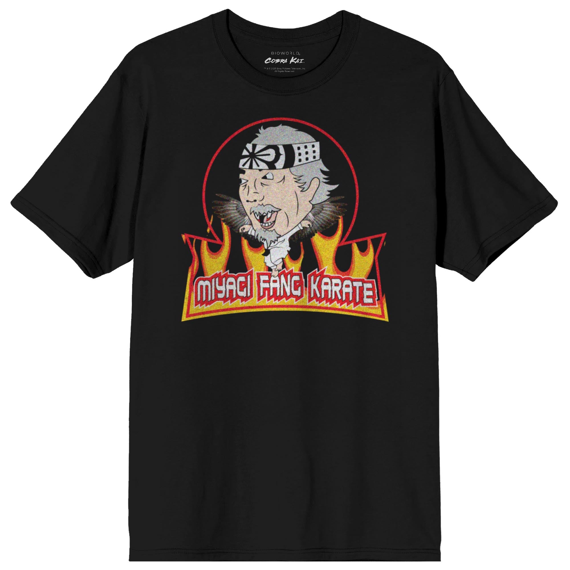 Cobra Kai Miyagi Fang Karate Adult Black Short Sleeve Tee