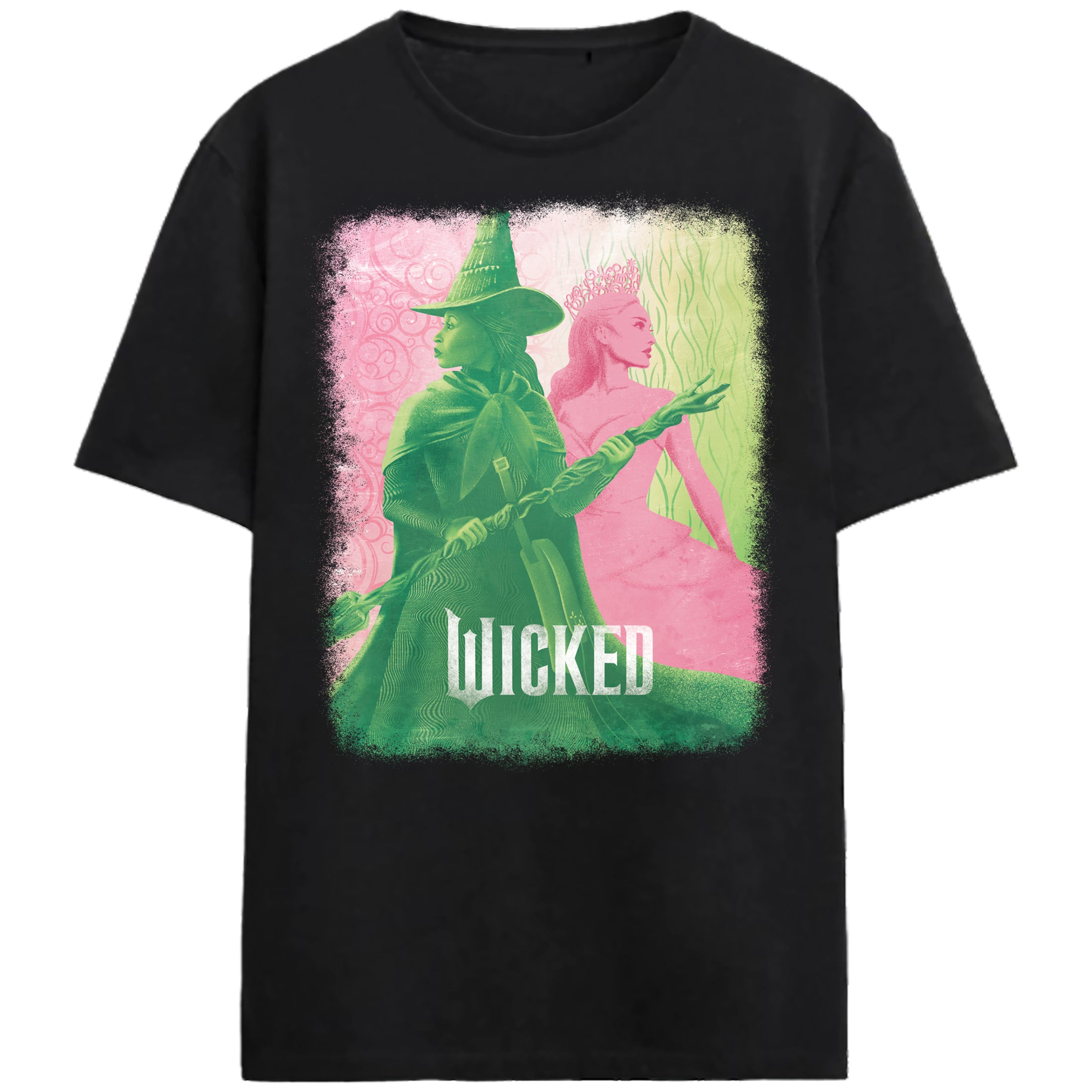 Wicked: Part 1 Duo in Color on Black Short Sleeve Adult T-Shirt
