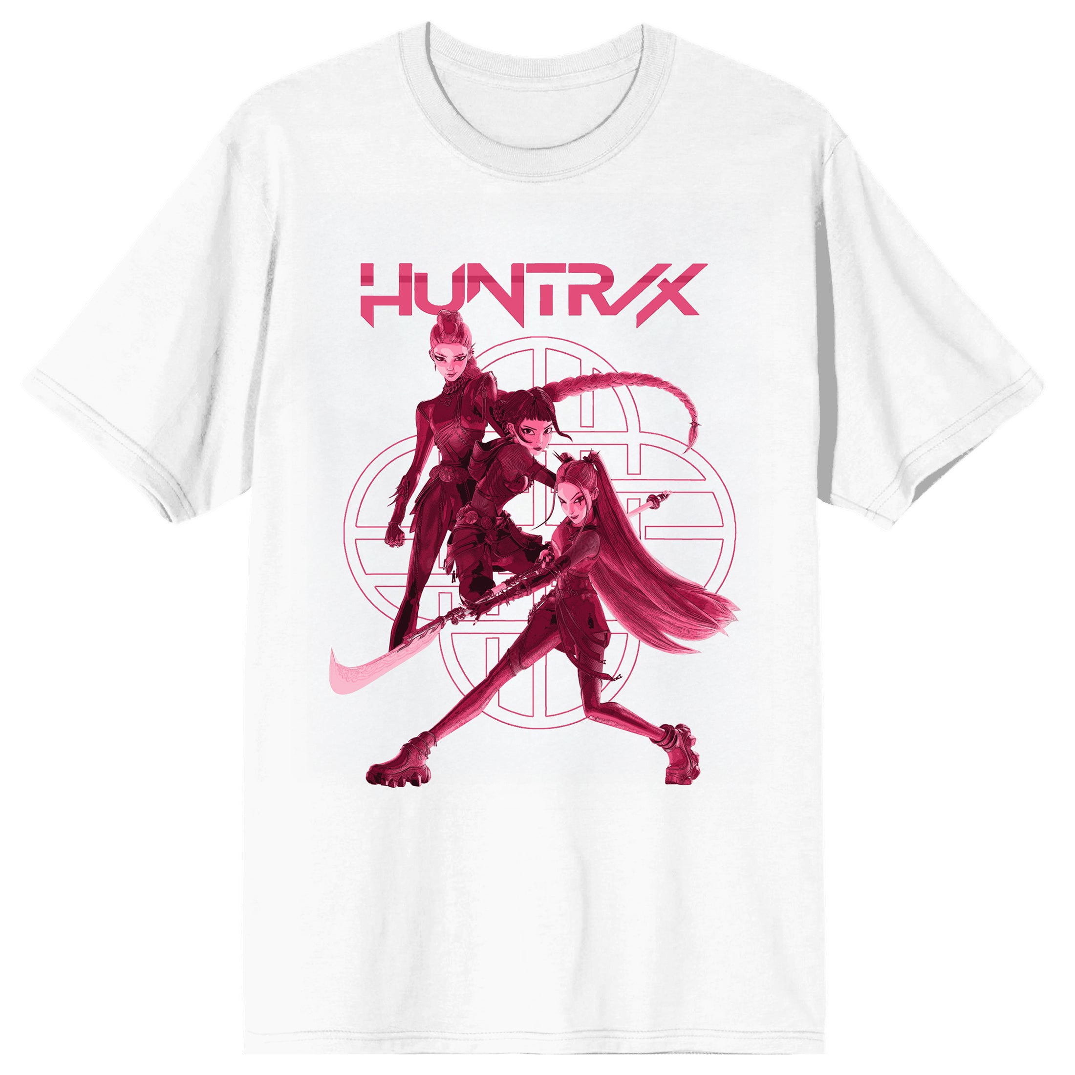 KPop Demon Hunters Huntrix Stacked on White Short Sleeve Adult T Shirt