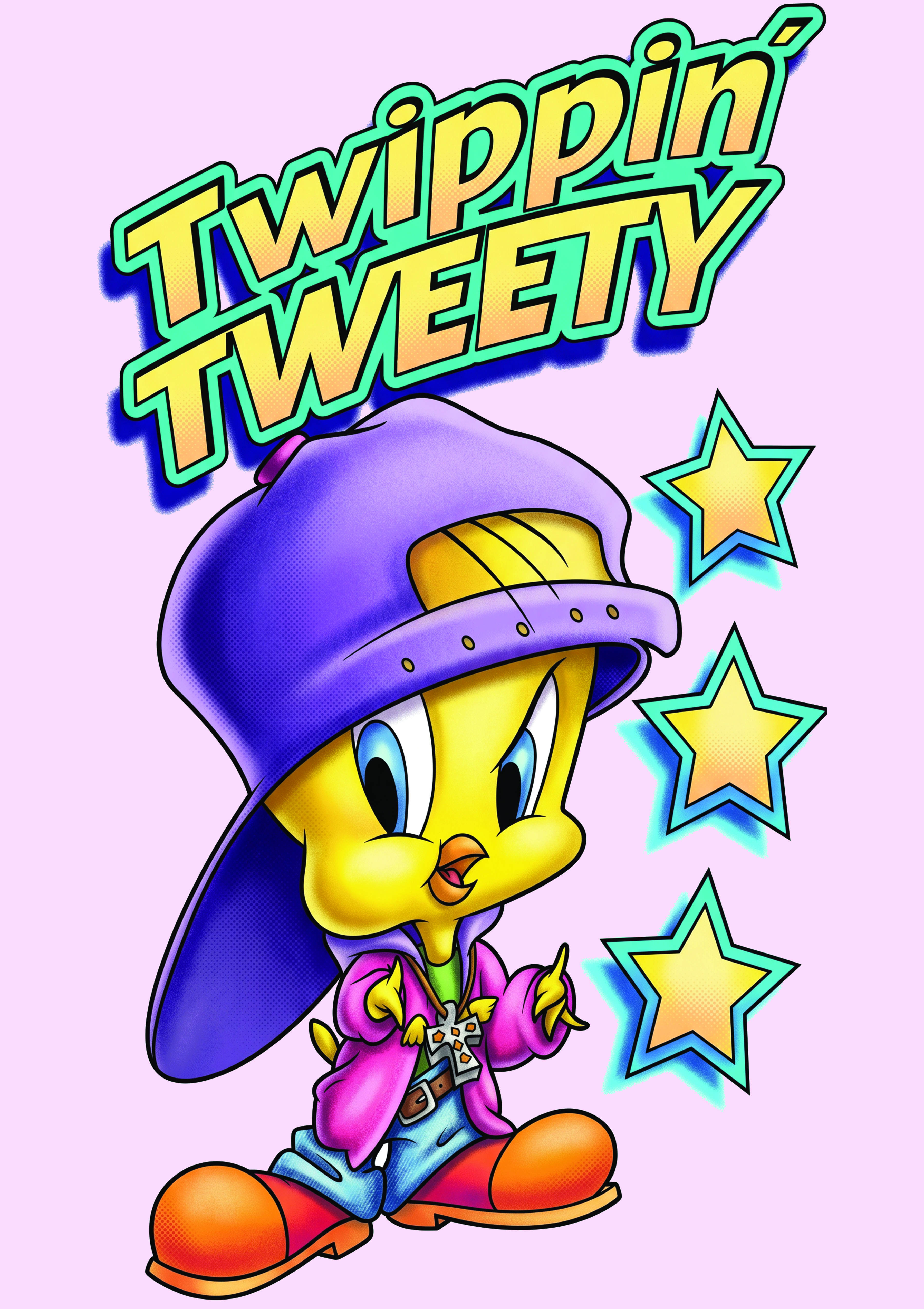 Looney Tunes Tweety Bling Pink Short Sleeve Tee for Adults