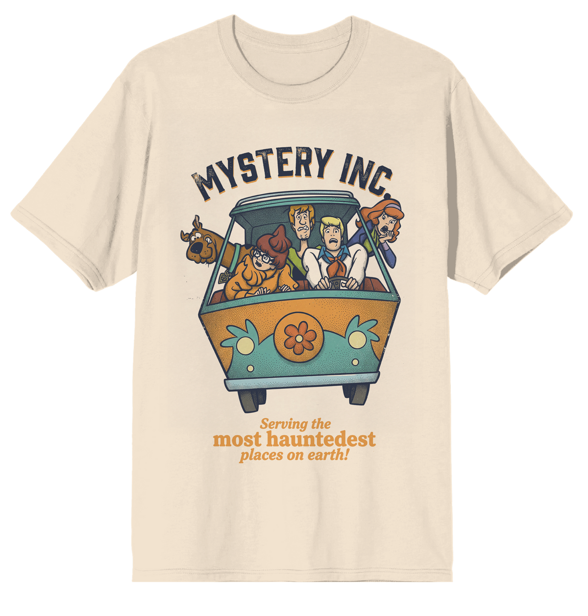 Scooby Doo Mystery Inc Haunted Places Graphic Tee for Adults