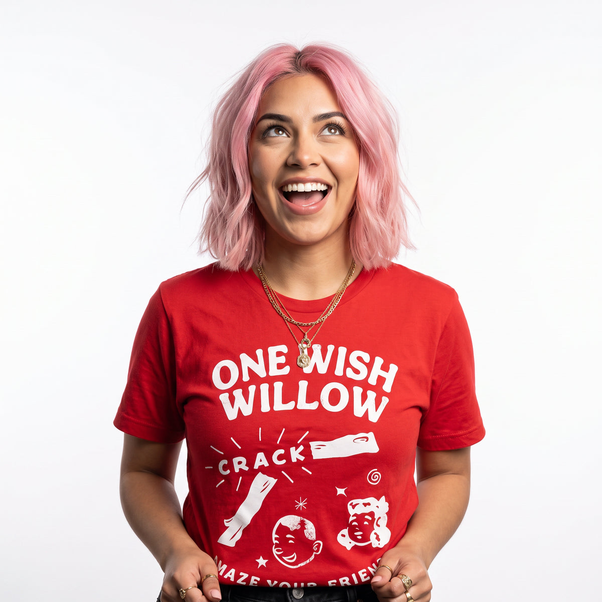 Obsession One Wish Willow Tee for Fans on Red