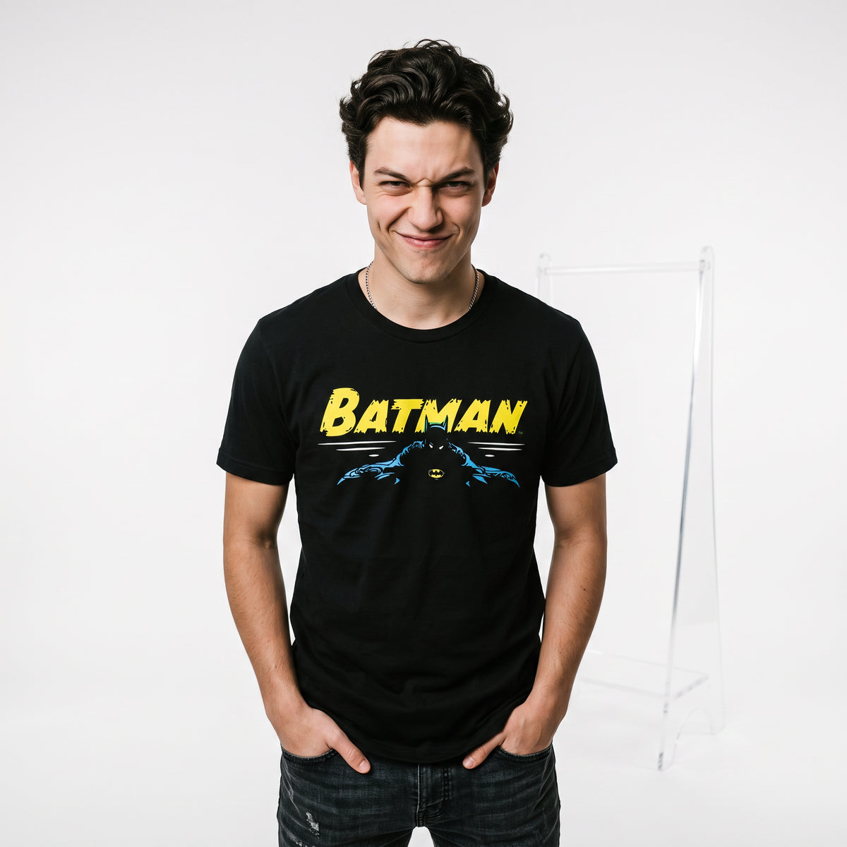 Batman Bat Ears Graphic Short Sleeve Tee for Fans