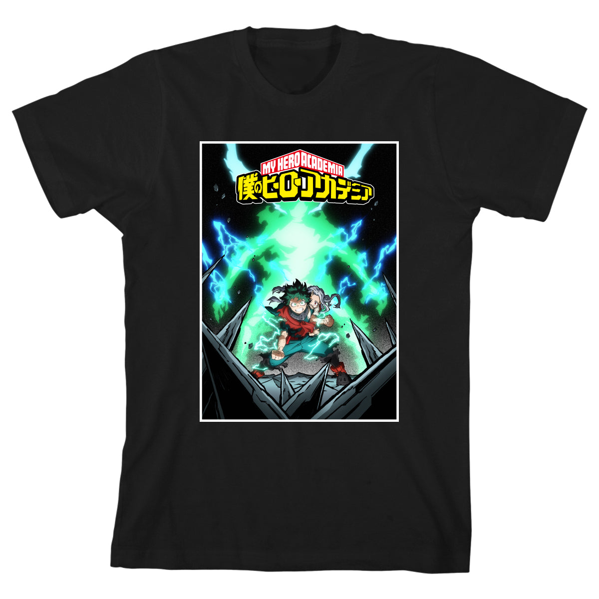 My Hero Academia Deku Key Art Boy's Black T-shirt