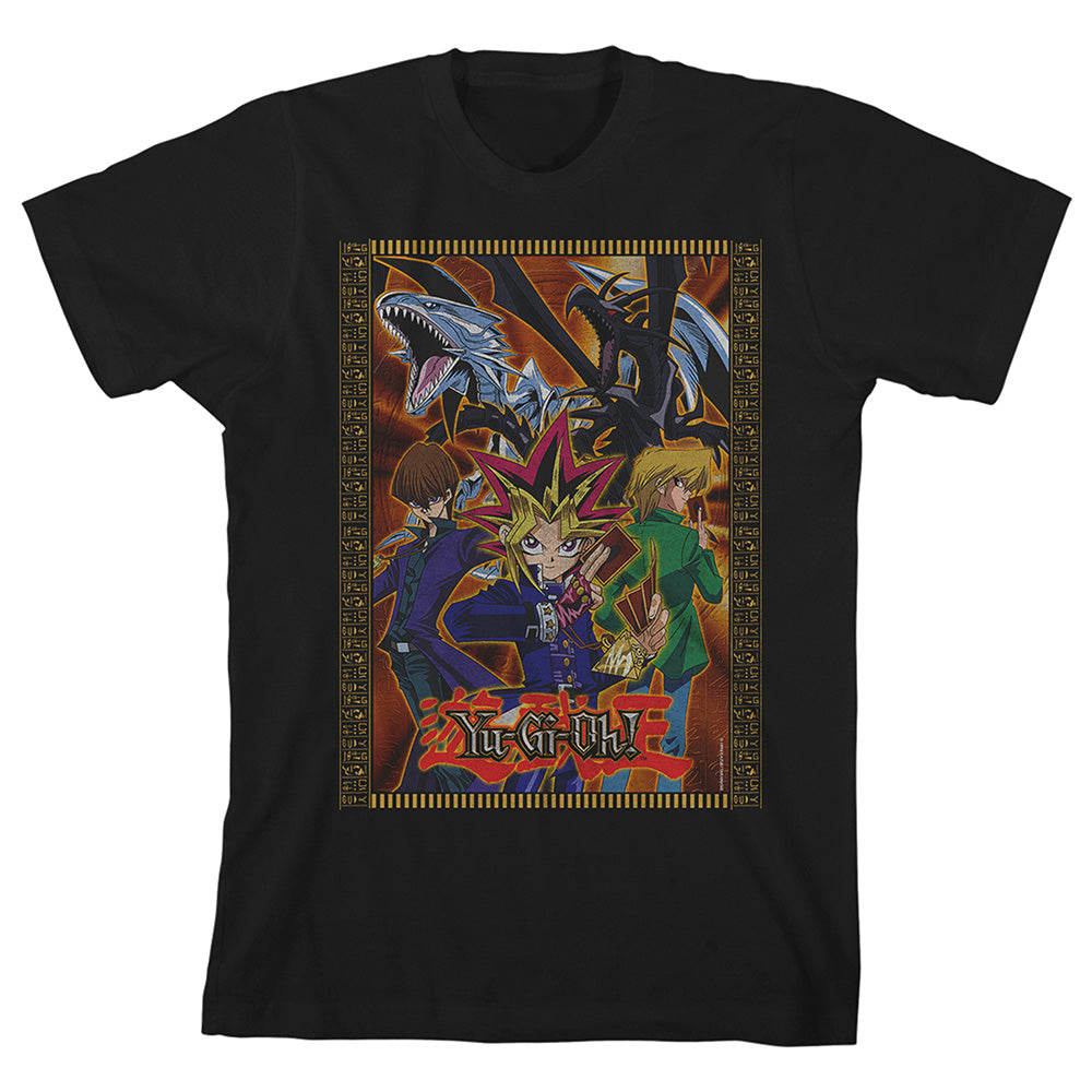 Yu-Gi-Oh Main Characters Youth Black Graphic Tee