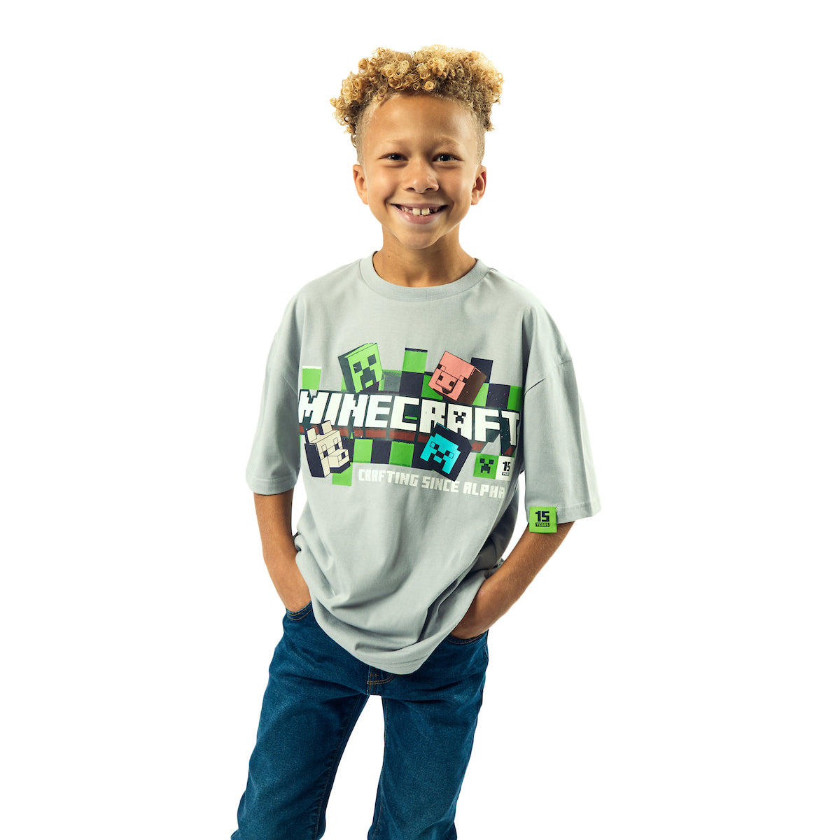 Minecraft Action Shots Youth 2-Pack Crew Neck Long Sleeve and Short Sleeve Tee