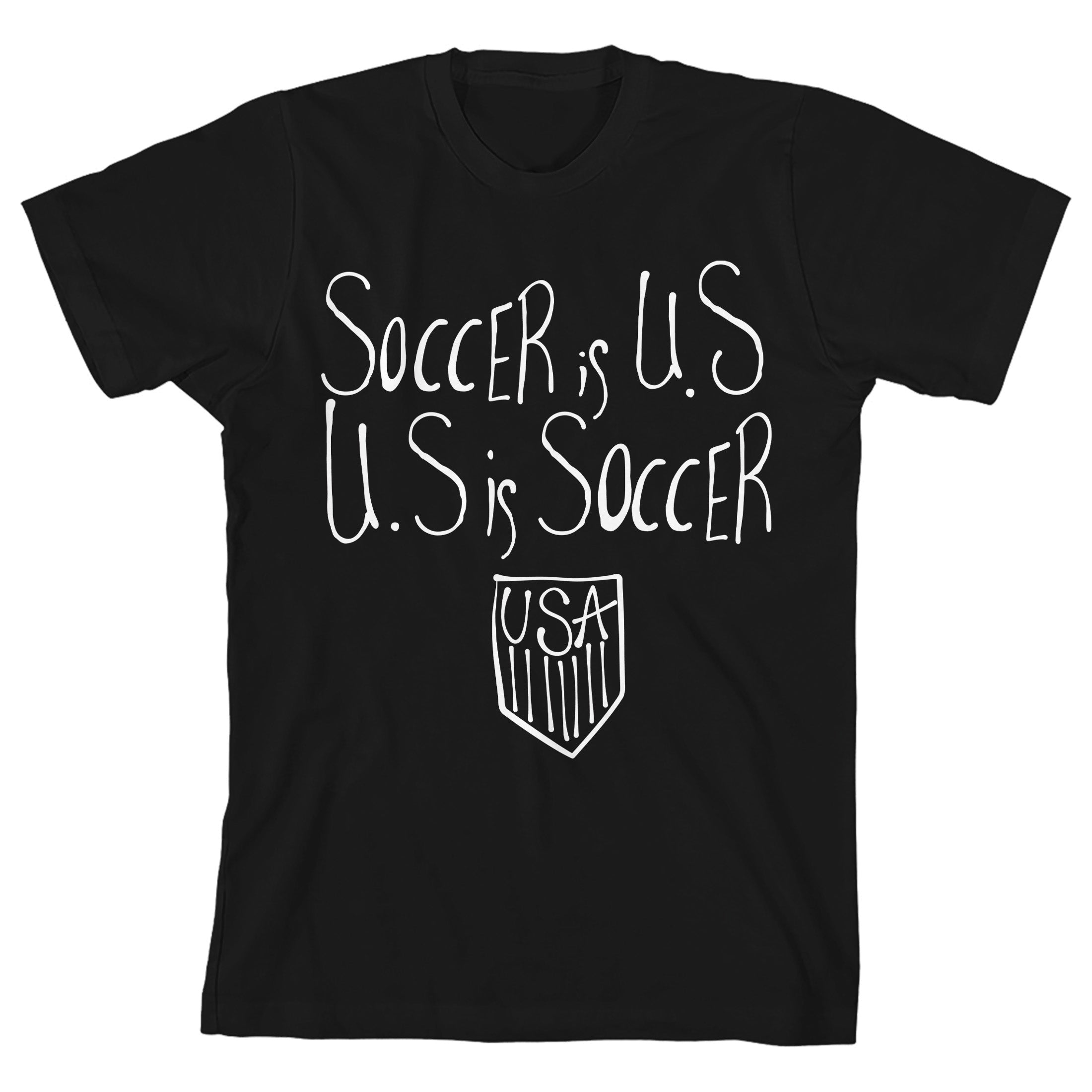 USSF Hand written style text, Logo Icon on Black Kids T-Shirt