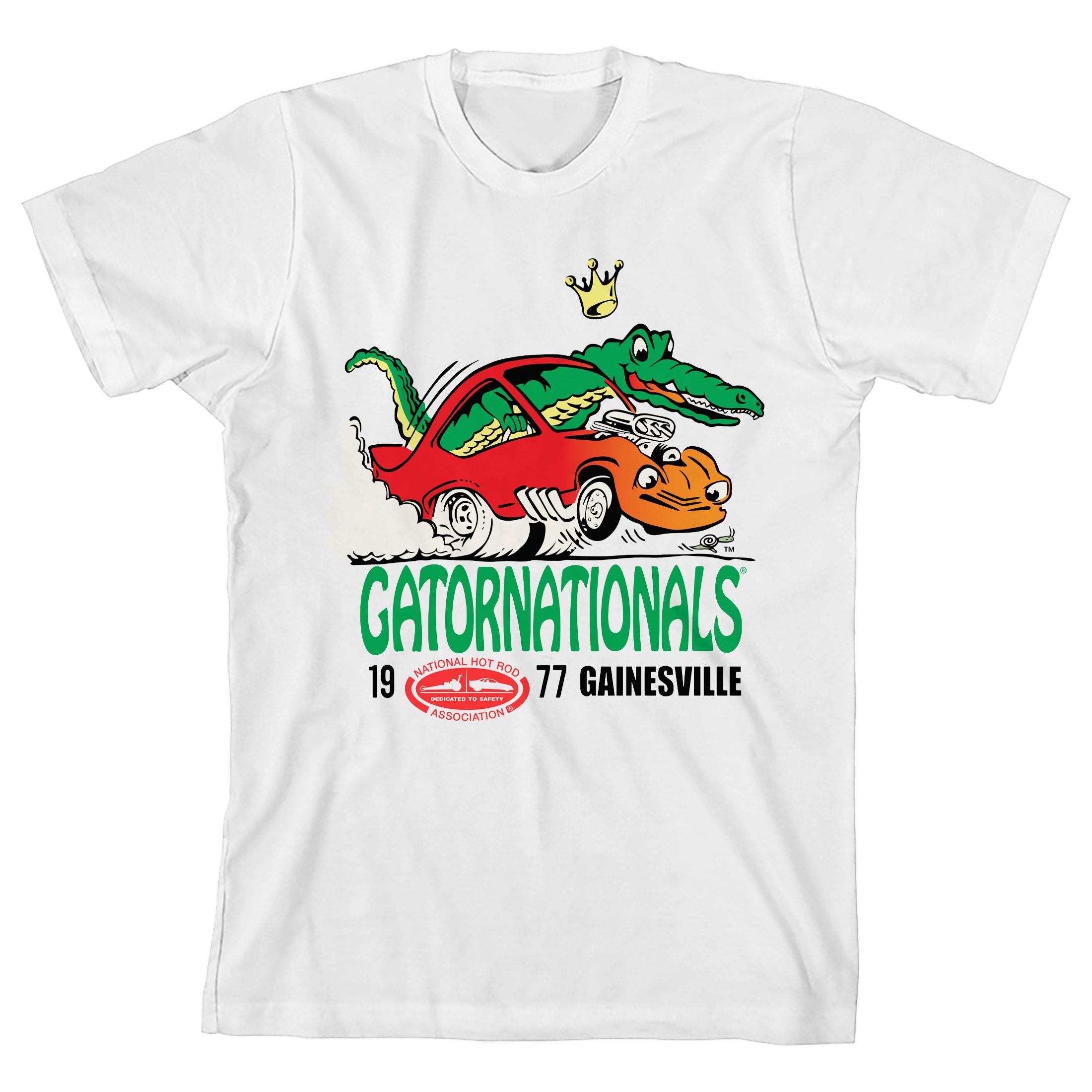 National Hot Rod Association Boys White Crew Neck Short Sleeve T-shirt