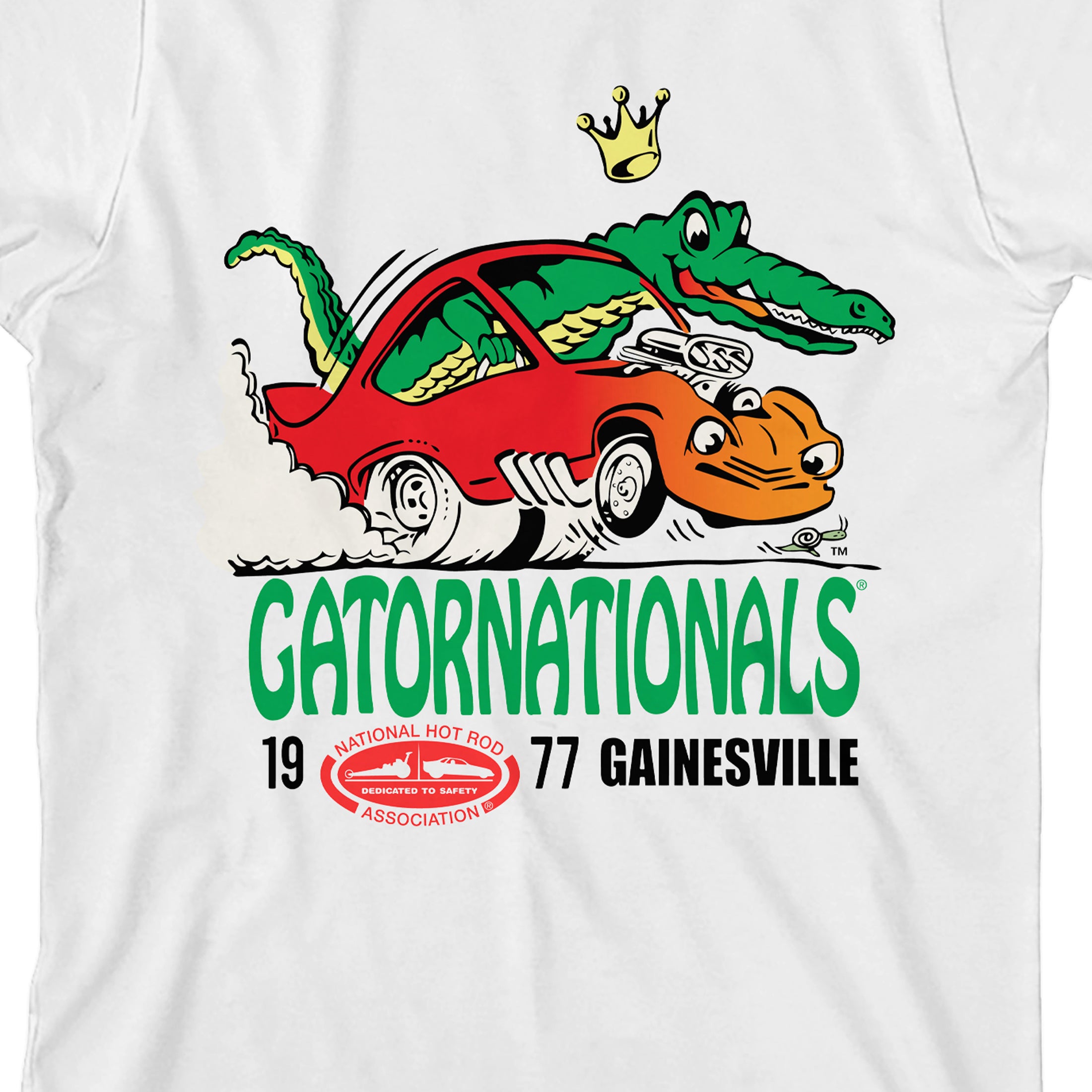 National Hot Rod Association Boys White Crew Neck Short Sleeve T-shirt