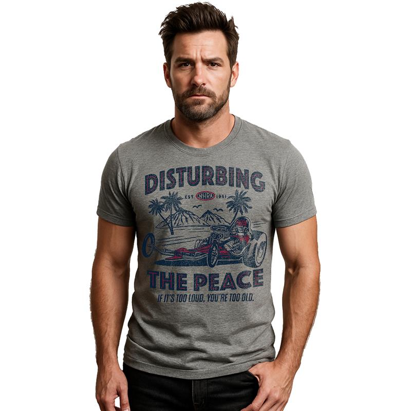 National Hot Rod Association NHRA Car, Disturbing the Peace If it's too loud, you're too old on Athletic Heather Youth T-Shirt