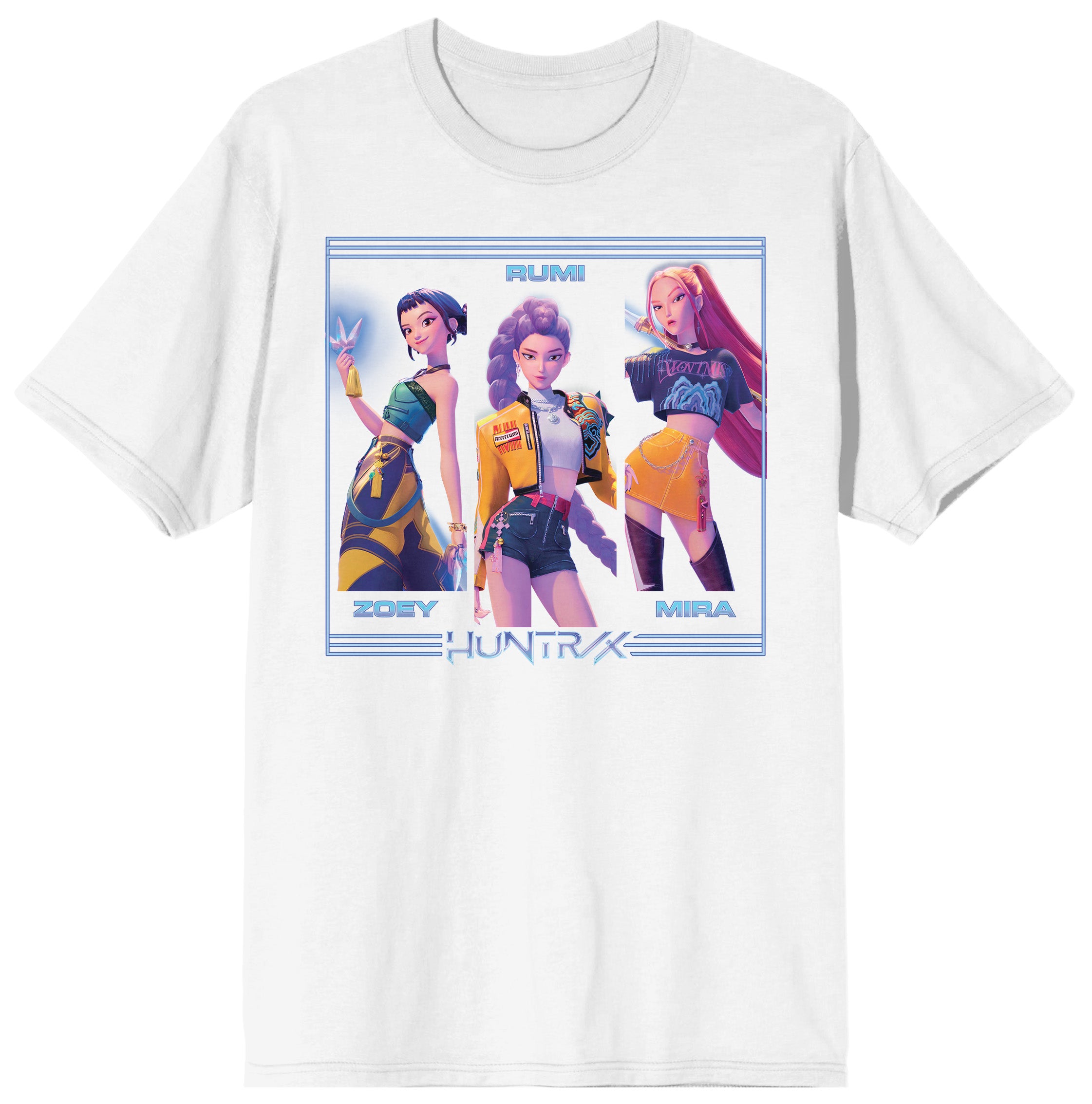 KPop Demon Hunters Huntrix on White Short Sleeve Youth T Shirt