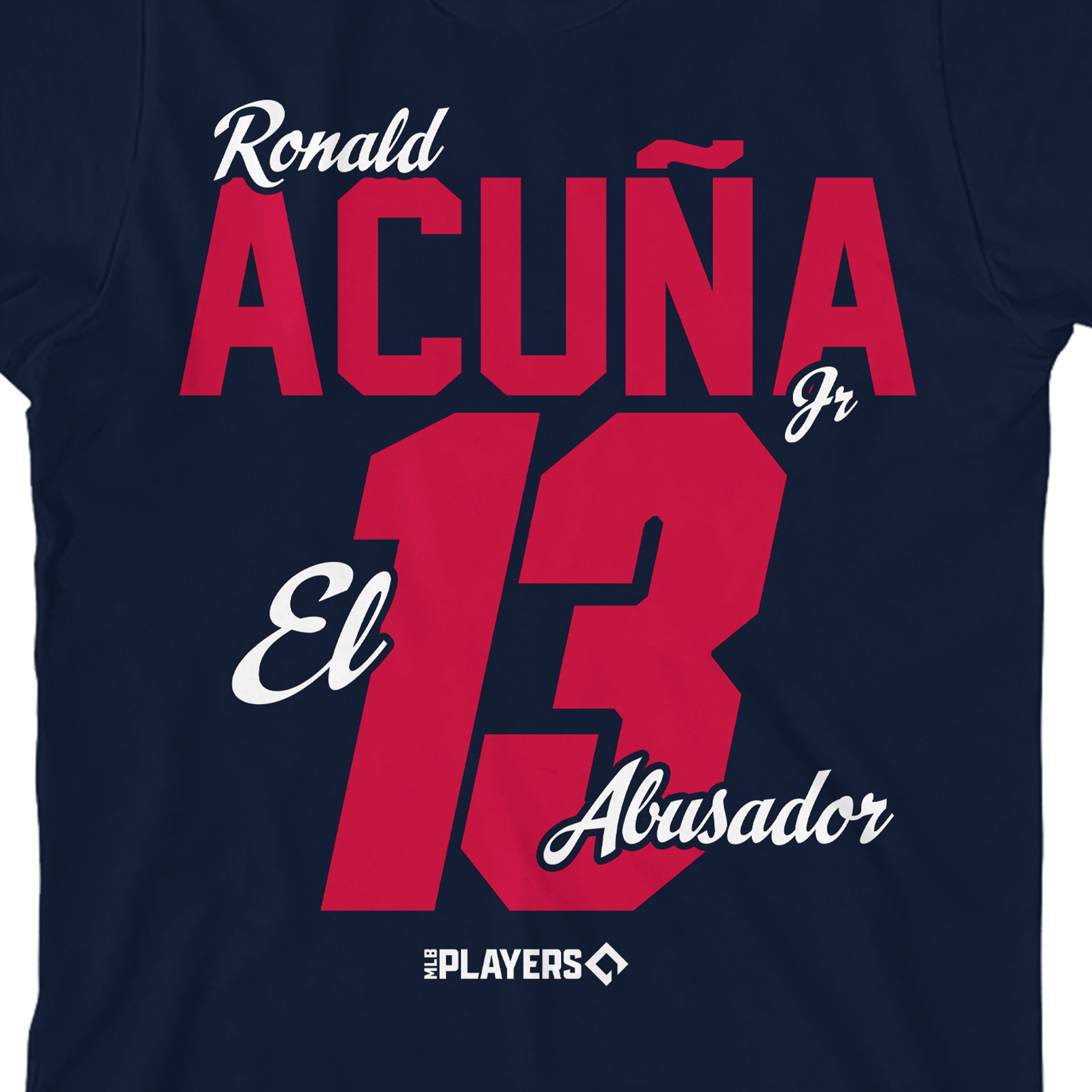 MLBPA Ronald Alcuna 13 El Abusador Youth Navy Crew Neck Short Sleeve T-shirt