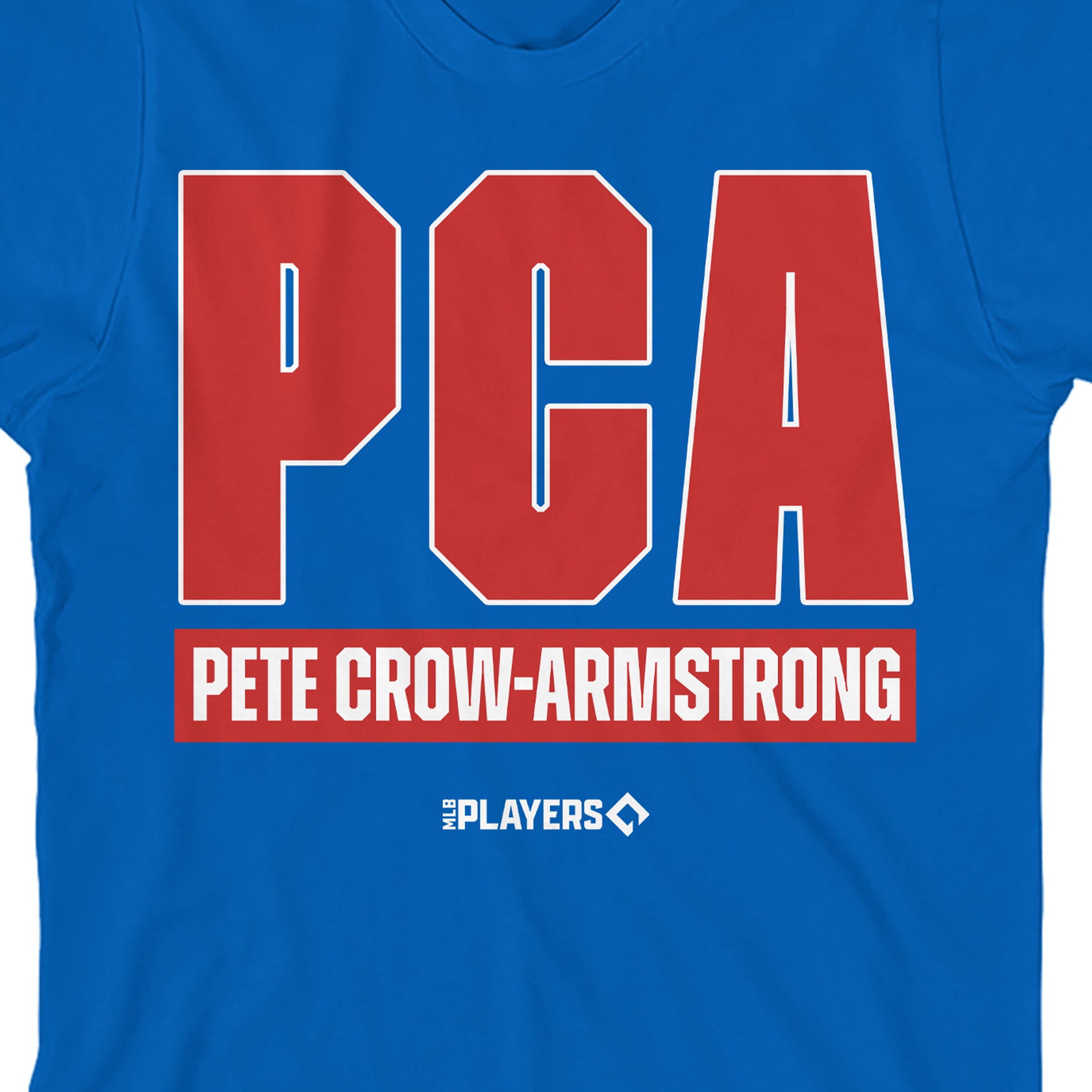 MLBPA Pete Crow-Armstrong PCA Youth Royal Blue Crew Neck Short Sleeve T-shirt
