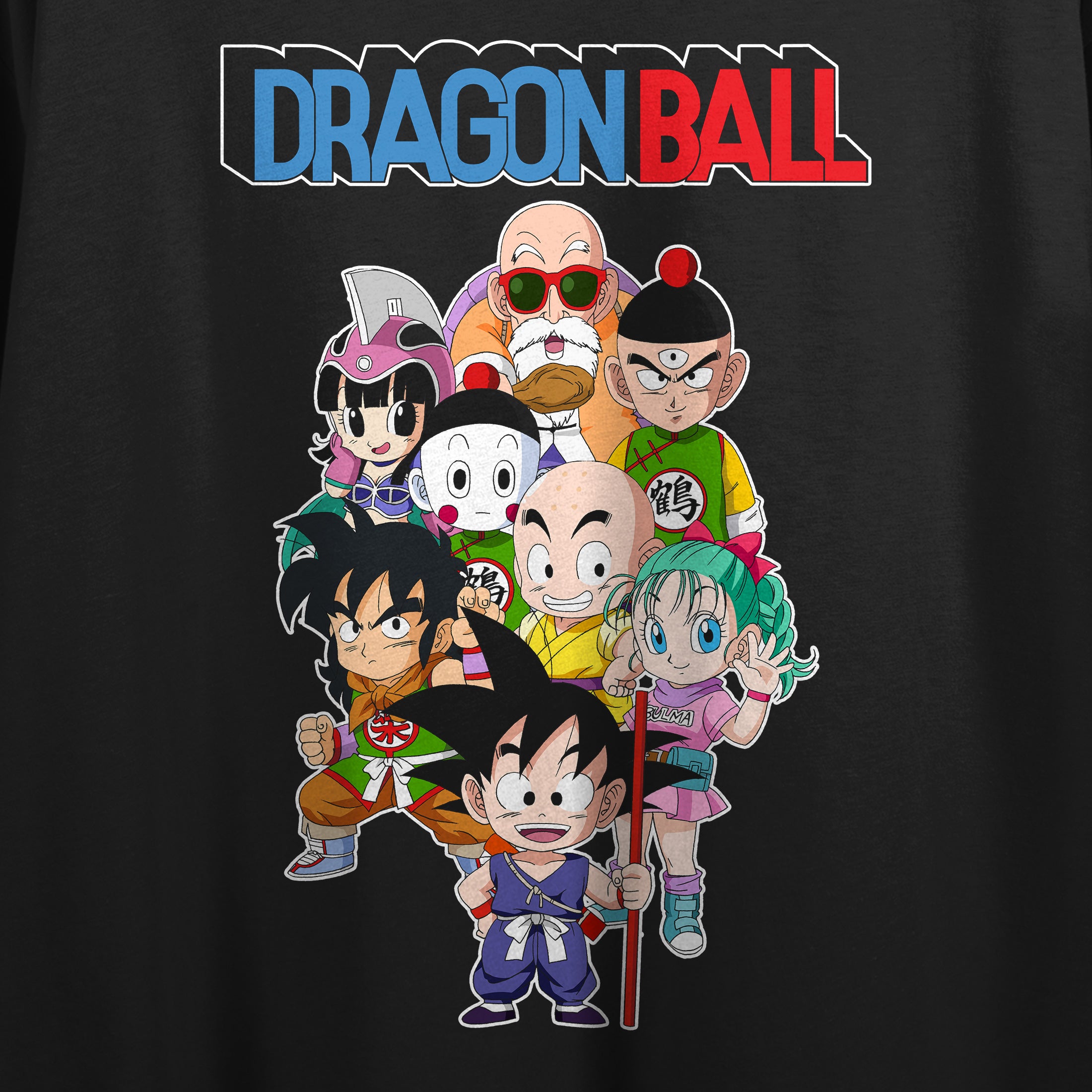 Dragon Ball Character Group on Women's Black Crop-