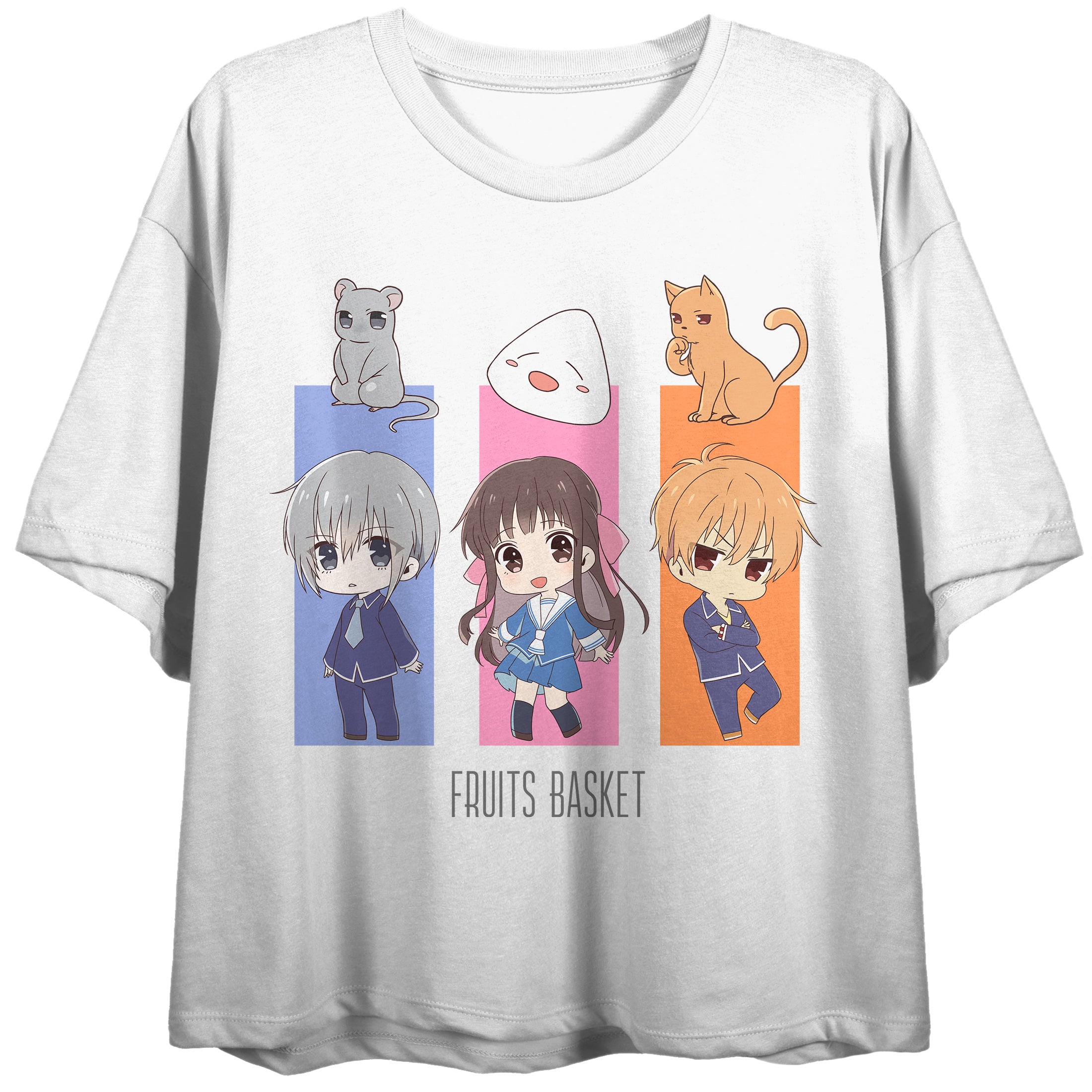 Women's Fruits Basket Anime Cartoon White Graphic Print Crop Top-