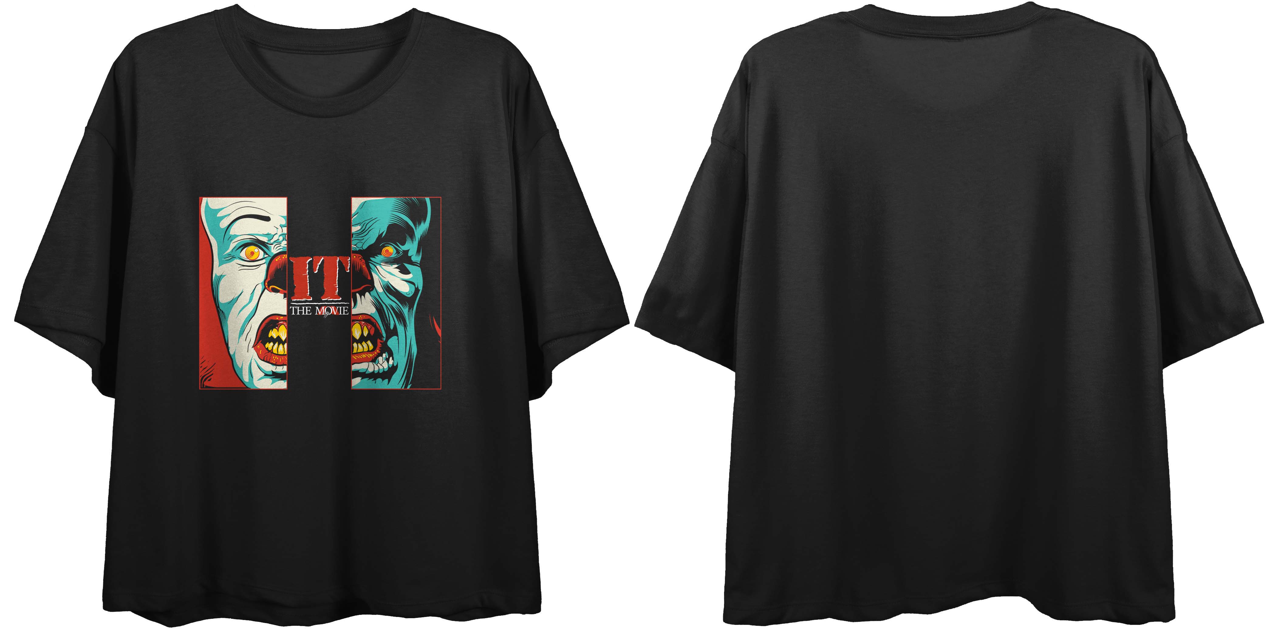 It (1990) Every Nightmare Women's Black Graphic Crop Tee