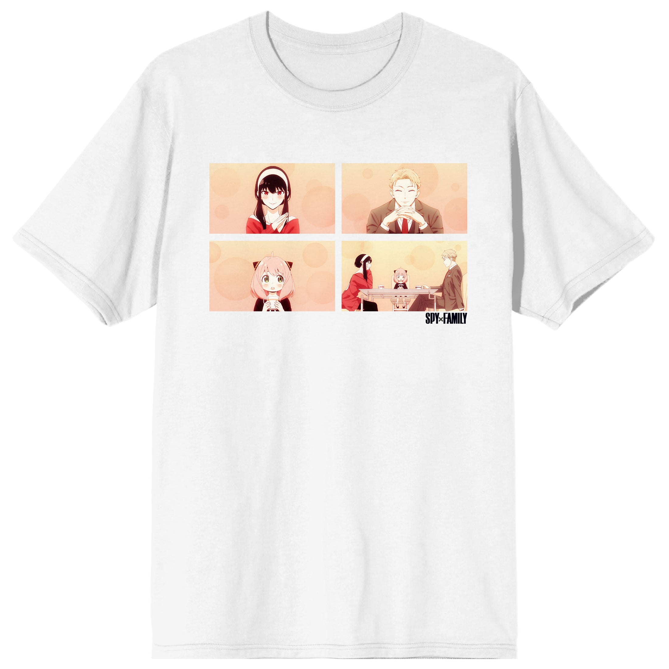 Spy x Family Forger Family Pictures Women's White Short Sleeve Crew Neck Tee