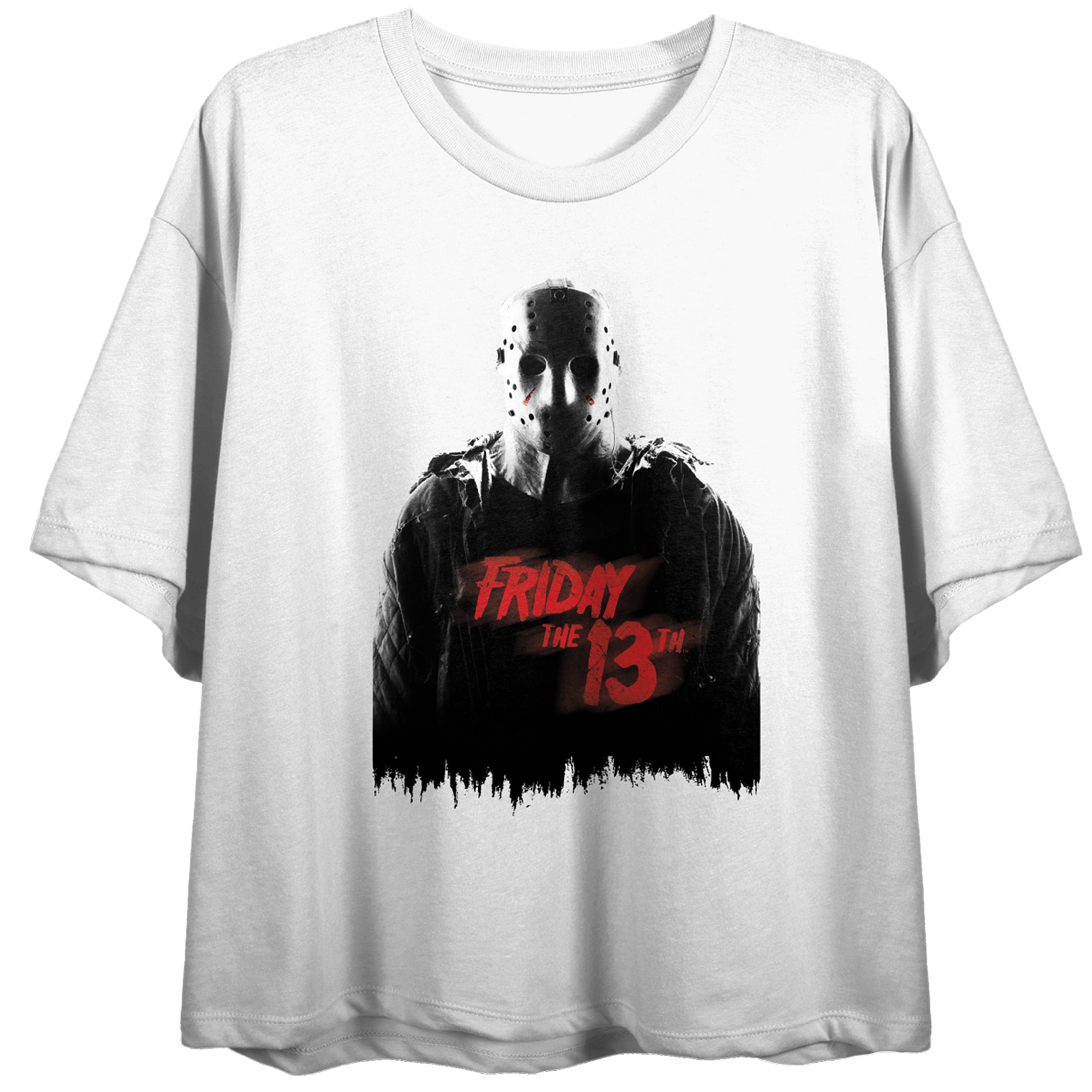 Friday The 13th Black And White Sketchy Art Crew Neck Short Sleeve Women's White T-shirt
