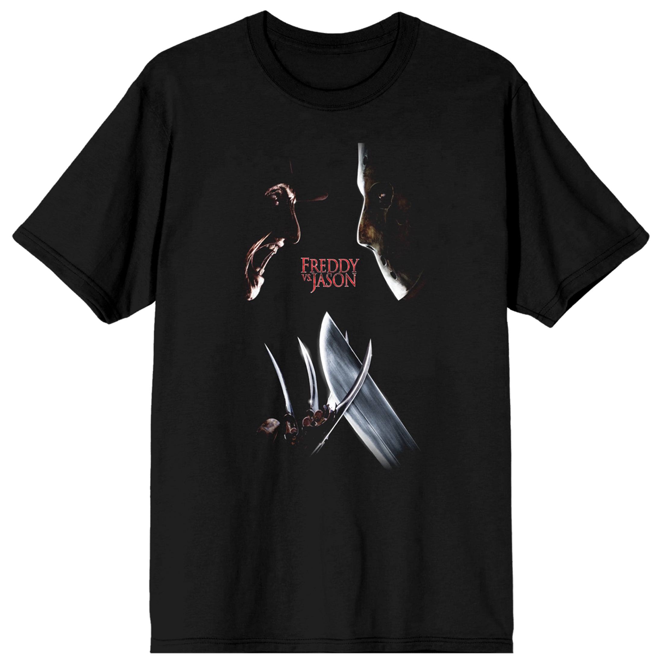 Freddy Vs. Jason Classic Poster Art Crew Neck Short Sleeve Women's Black T-shirt