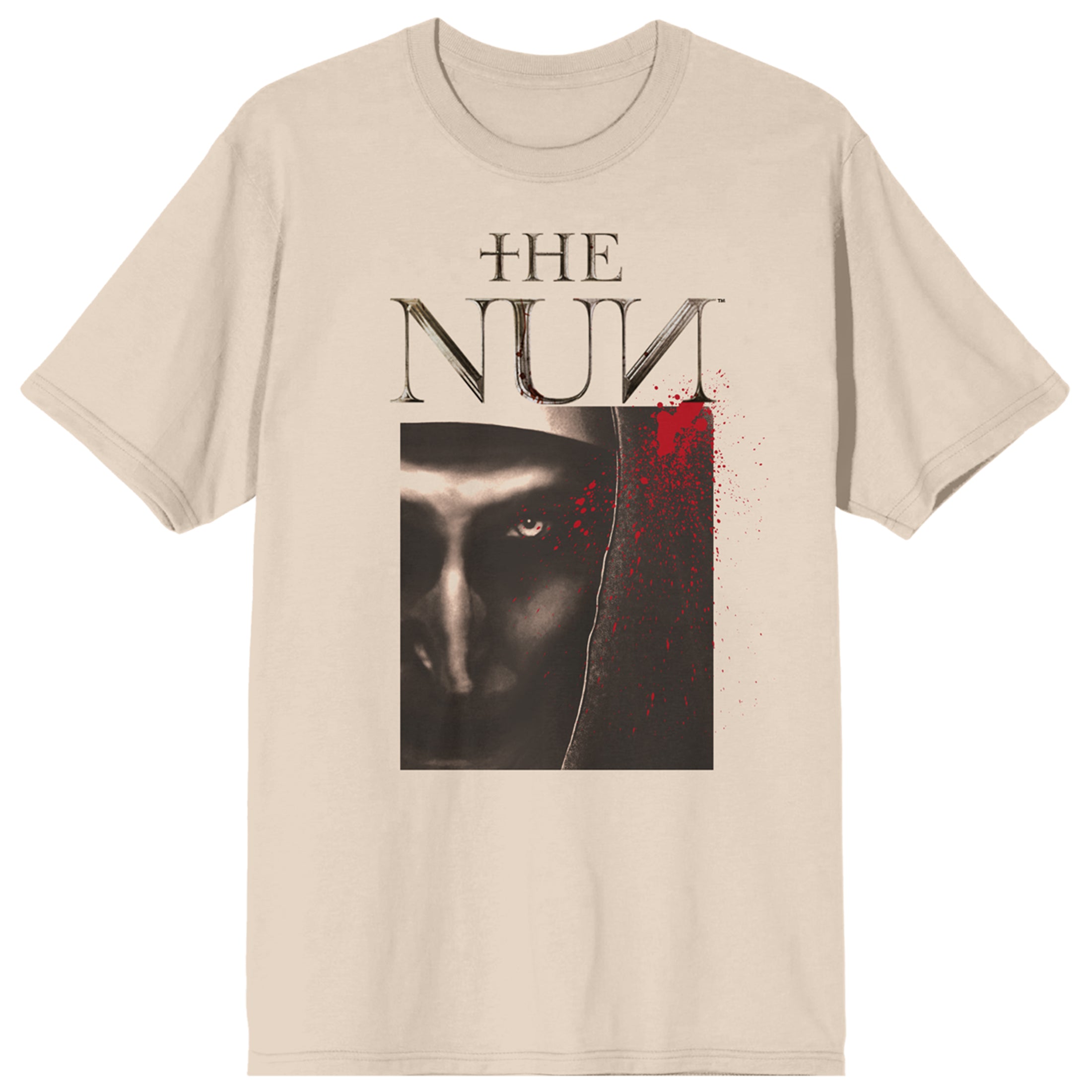 The Nun Scary Face Art Crew Neck Short Sleeve Women's Natural T-shirt