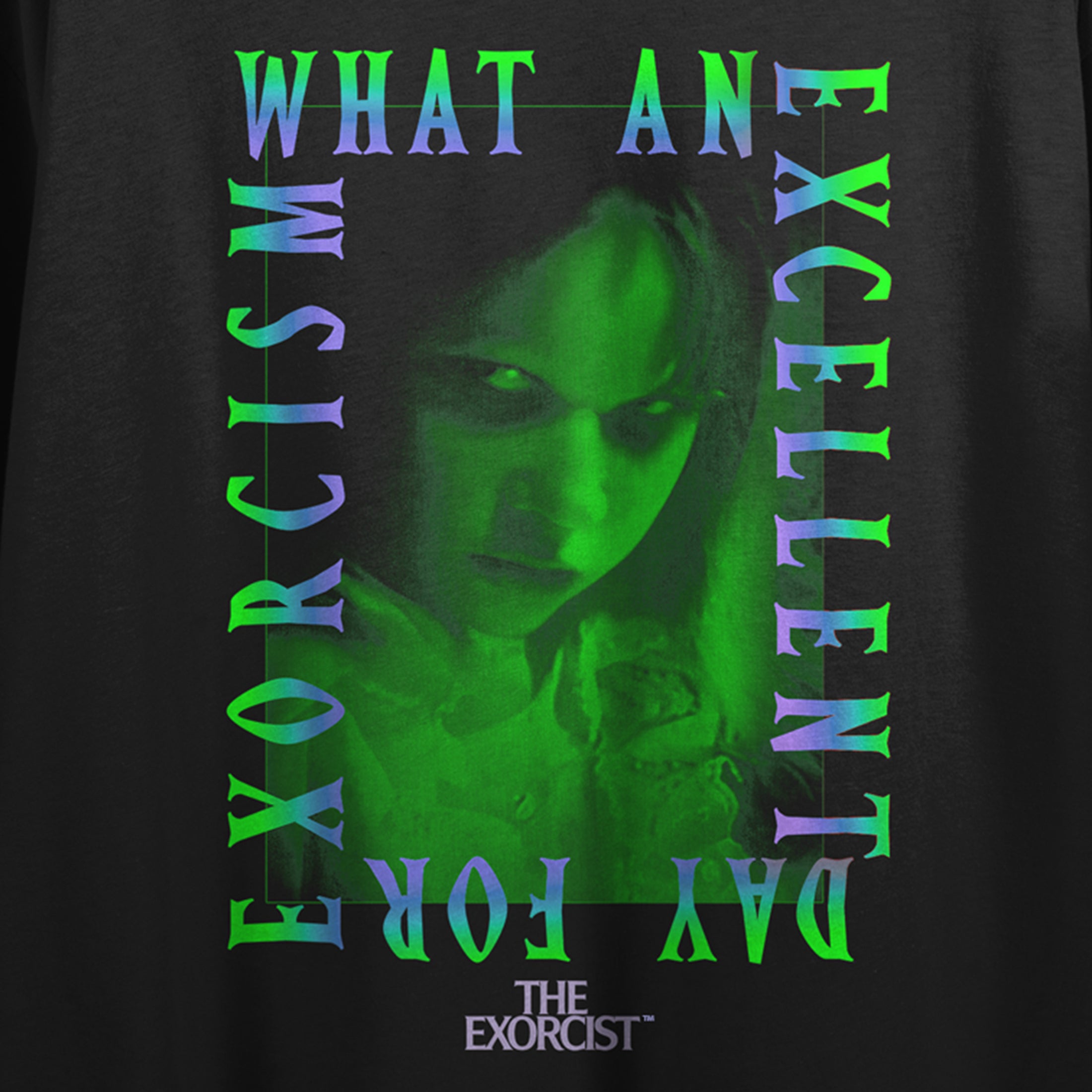 The Exorcist What An Excellent Day For Exorcism Crew Neck Short Sleeve Women's Black Crop T-shirt