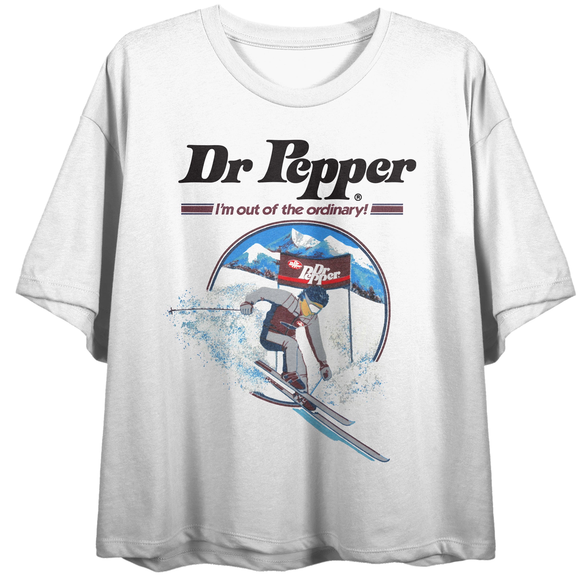 Dr. Pepper I'm Out of the Ordinary Women's White Graphic Crop Tee