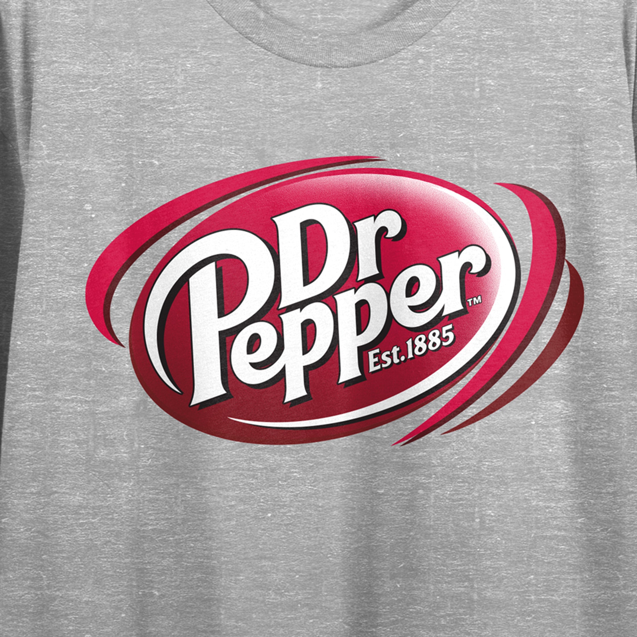Dr. Pepper Classic Logo Women's Heather Gray Graphic Crop Tee