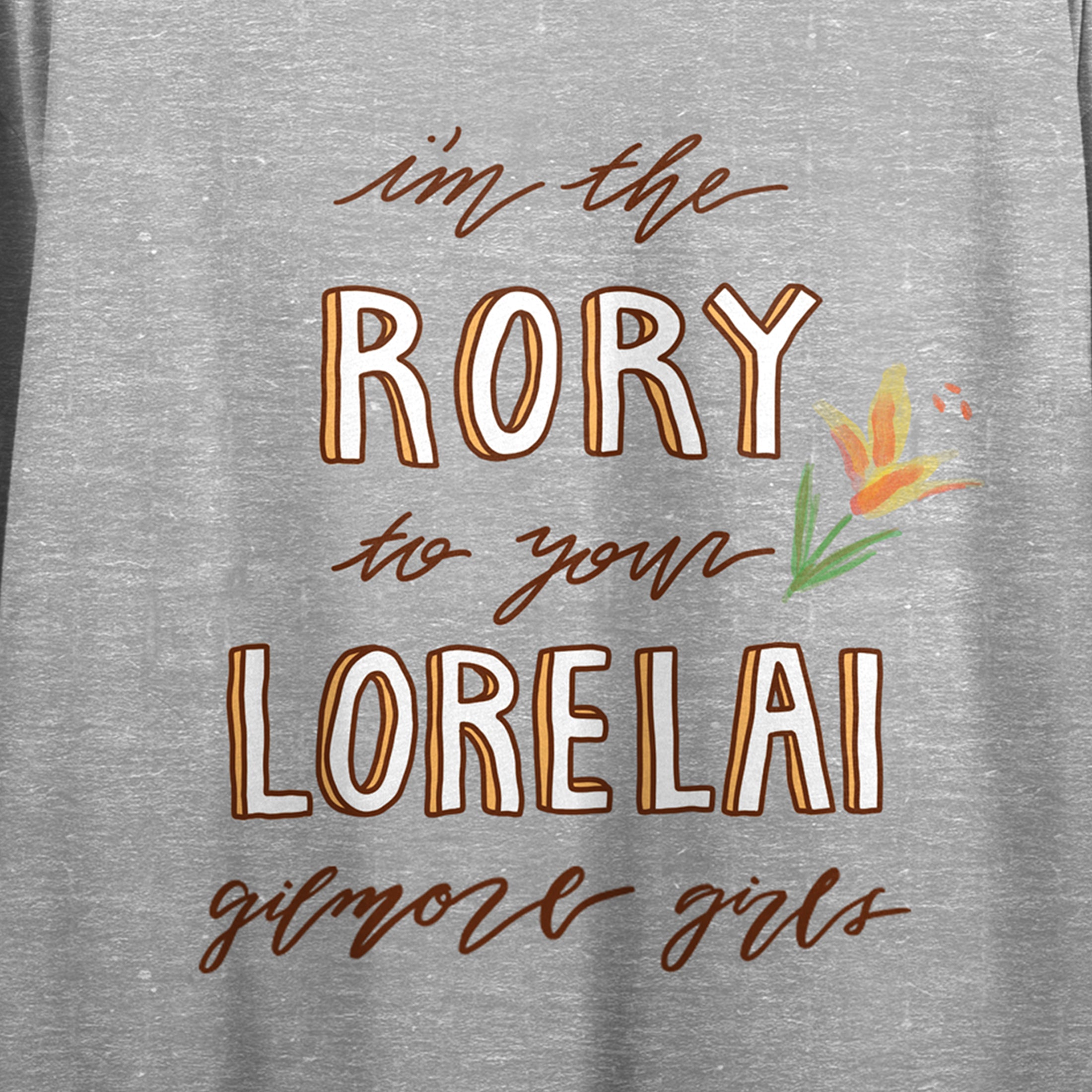 Gilmore Girls I'm the Rory to Your Lorelei Women's Gray Heather Short Sleeve Crew Neck Crop Tee