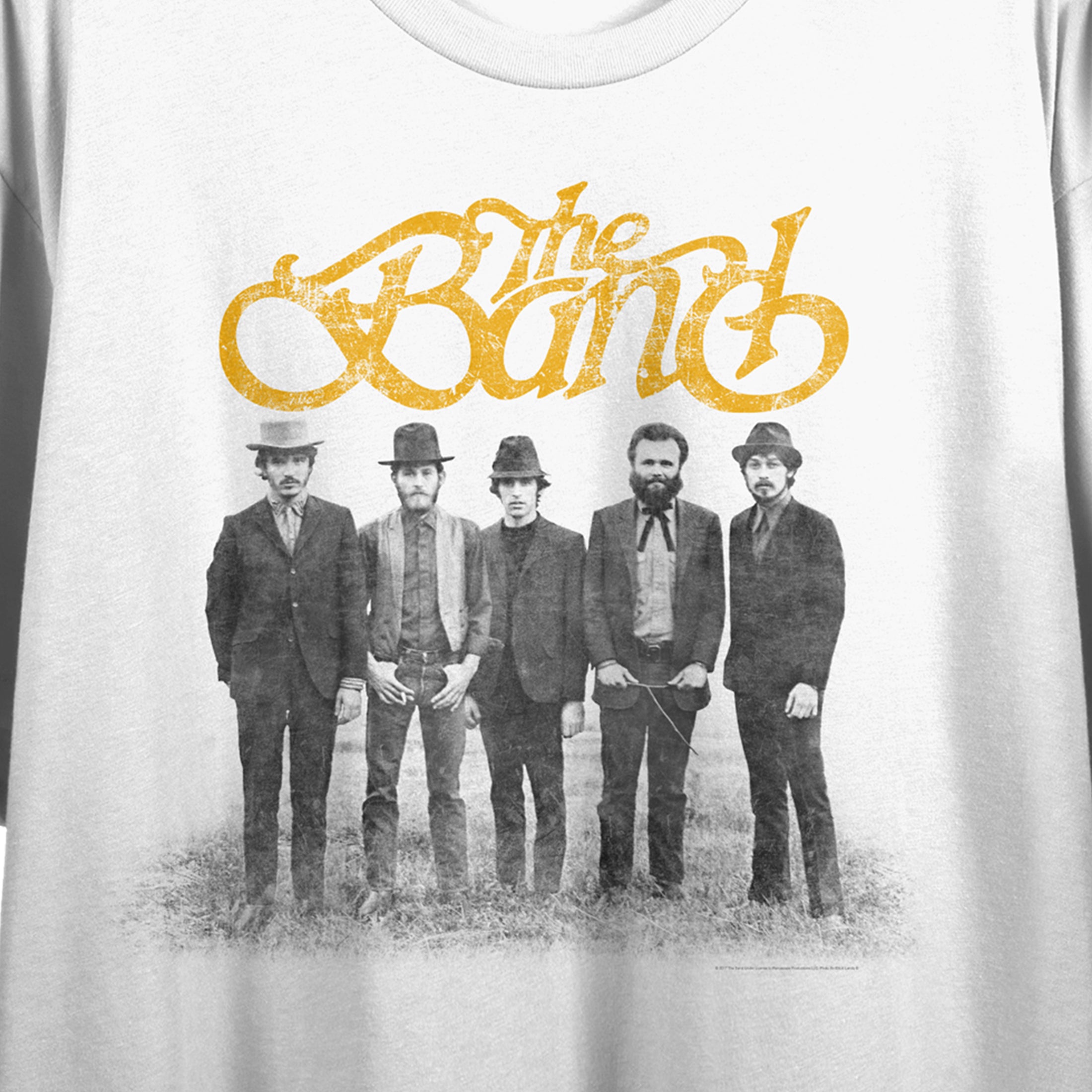 The Band Group Shot Women's White Short Sleeve Crop Tee