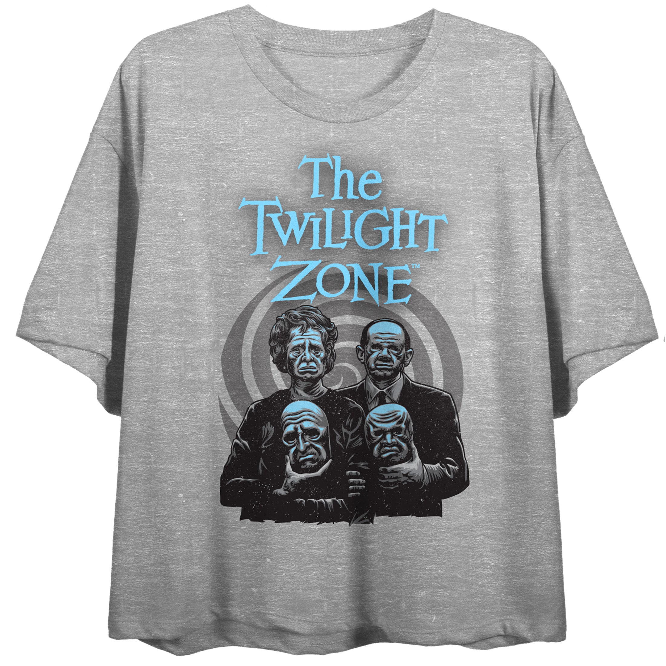 Twilight Zone The Masks Women's Heather Gray Cropped Tee