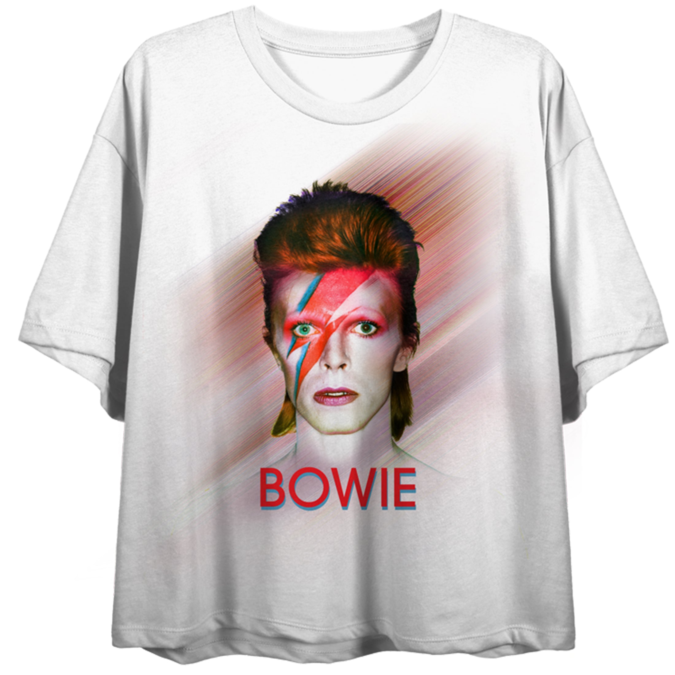 David Bowie Women's White Cropped Tee