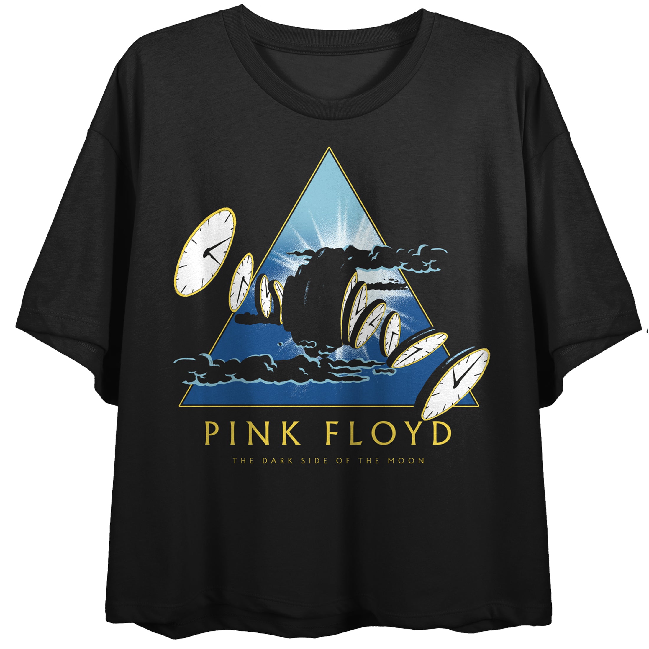 Pink Floyd Melting Clocks Women's Black Crop Tee