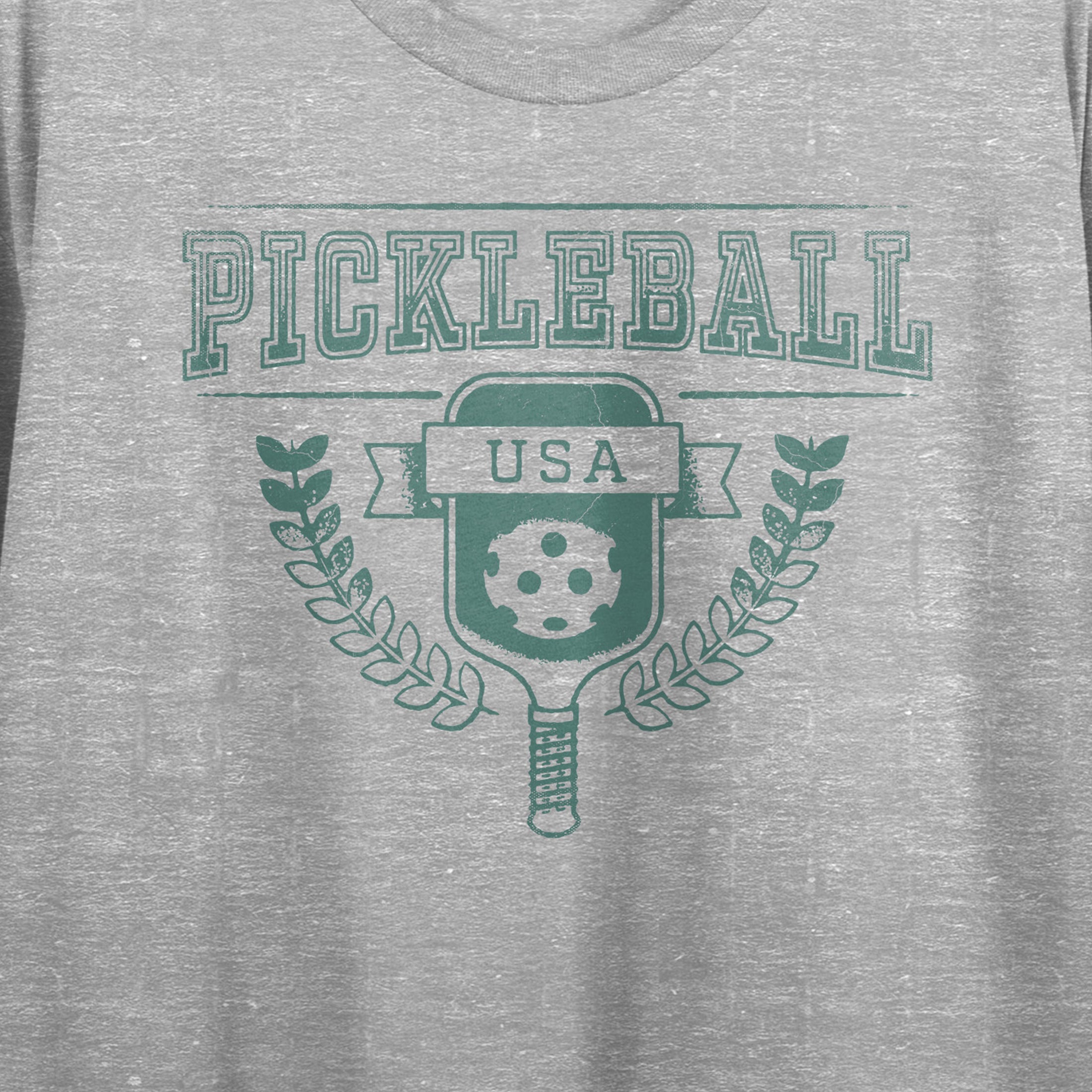 Pickleball USA Women's Heather Gray Crop Tee