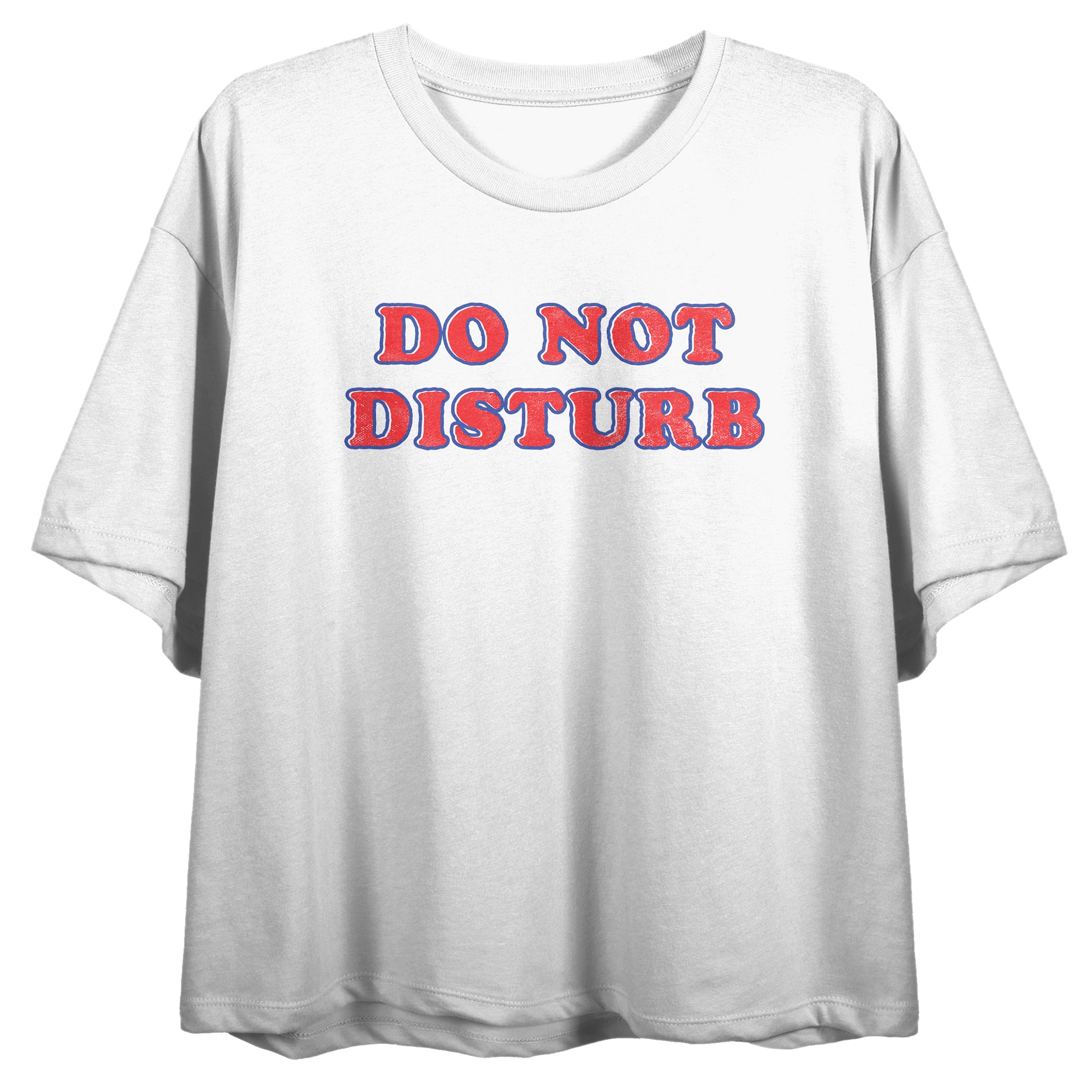 Do Not Disturb Women's White Cropped Tee