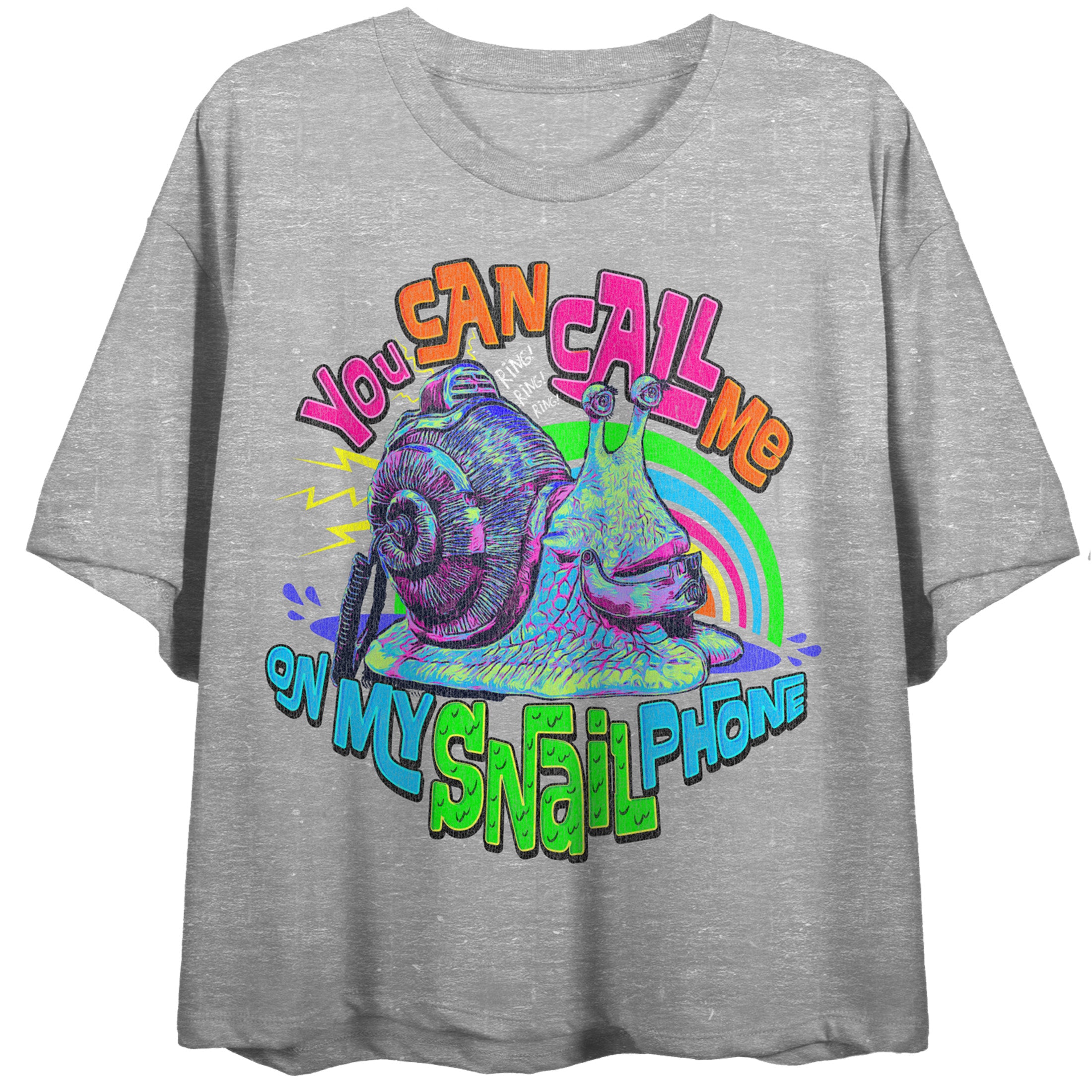 One Piece Live Action You Can Call Me On My Snail Phone Gray Heather Women's Crop Top
