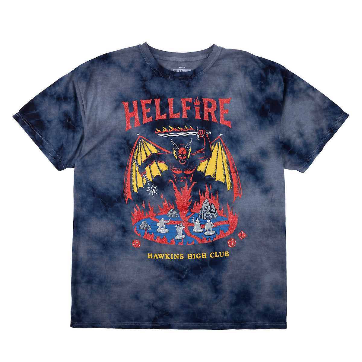 Stranger Things Hellfire Club Men's Black Cloud Wash Short Sleeve Tee