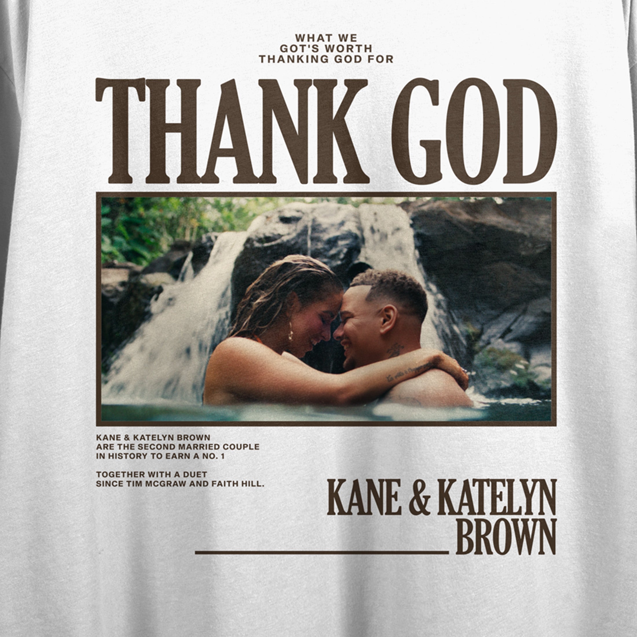 Kane Brown Thank Crew Neck Short Sleeve Women's White Crop Top