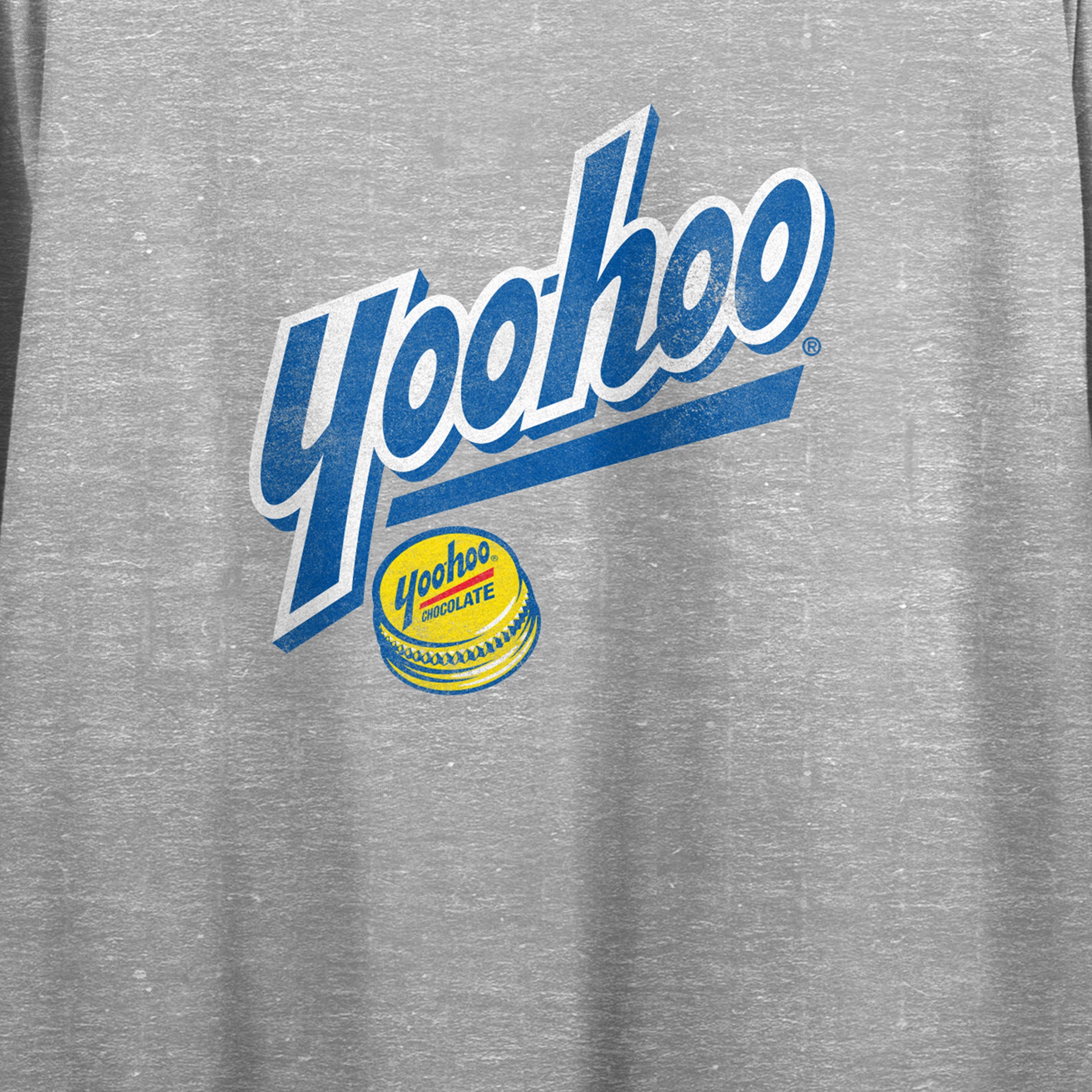 Yoo-hoo Logo Art Crew Neck Short Sleeve Gray Heather Women's Crop Top
