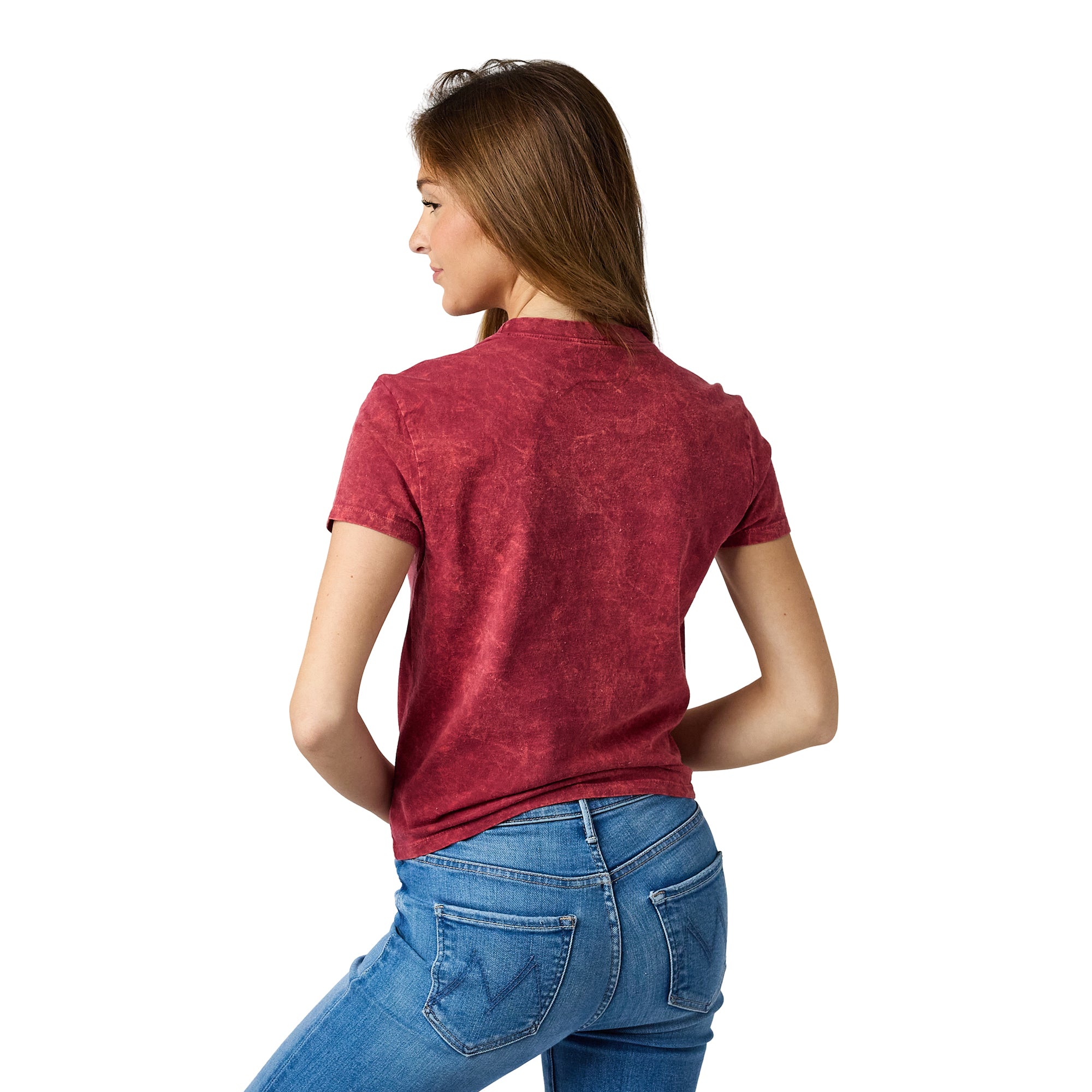 Dr Pepper Logo Women's Red Mineral Wash Crew Neck Short Sleeve T-shirt