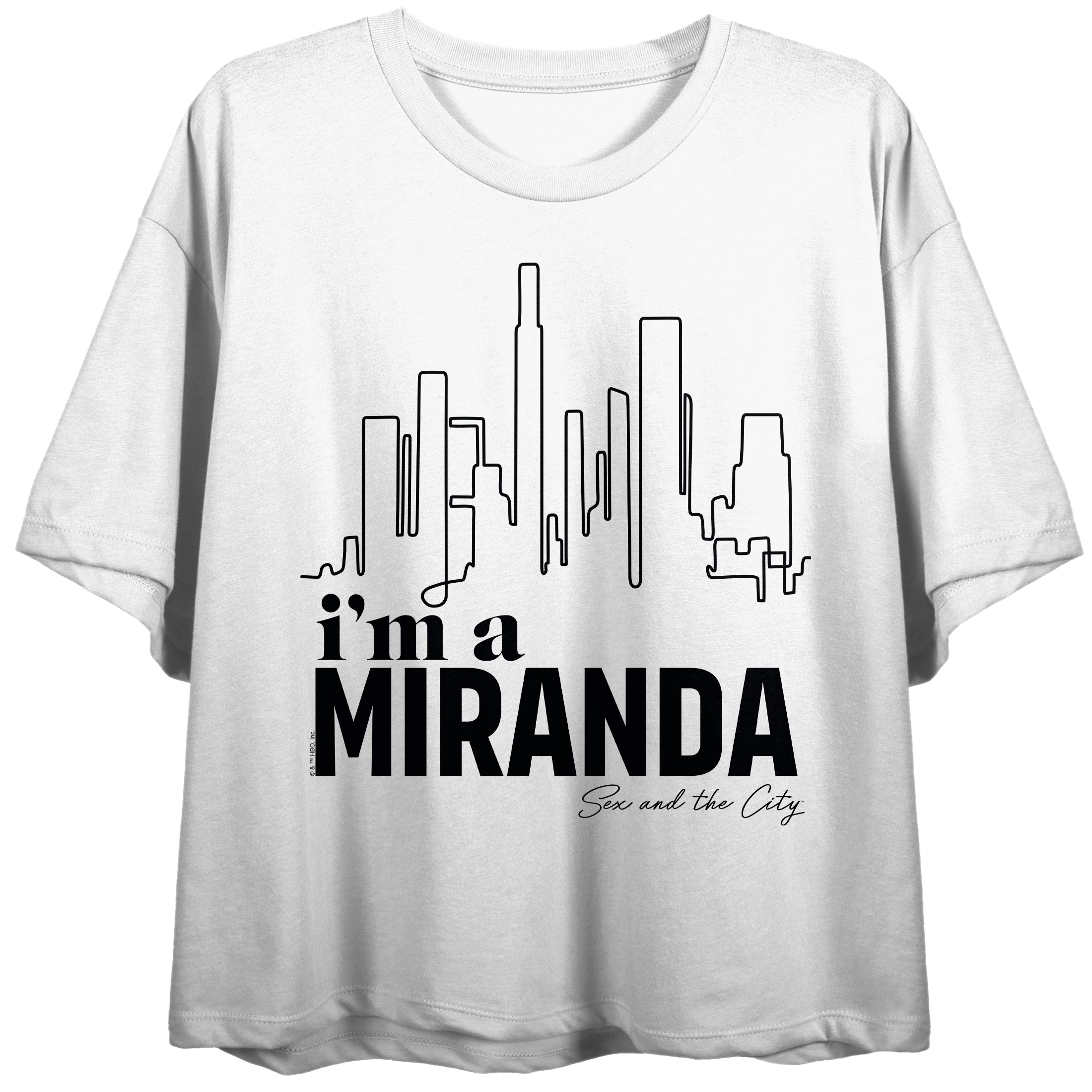 Sex and the City I'm A Miranda Women's White Crop Tee