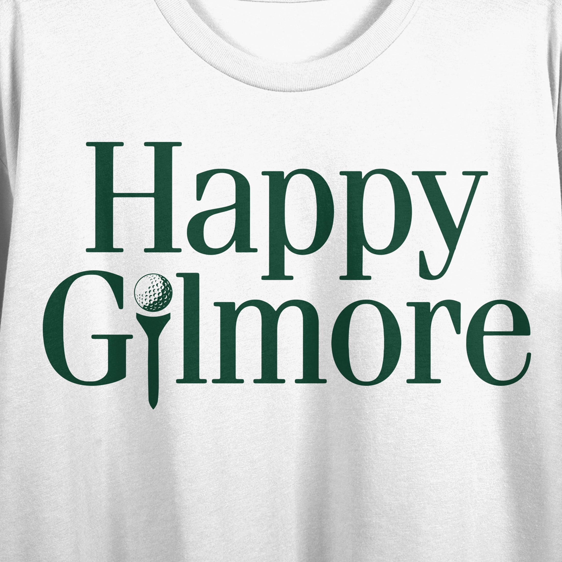 Happy Gilmore Movie Logo Crew Neck Short Sleeve Women's White Crop Top