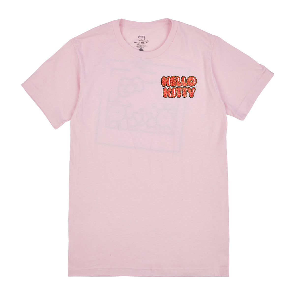 Hello Kitty Happy Kiss Day Valentine Photo Art Women's Cradle Pink Crew Neck Short Sleeve T-shirt