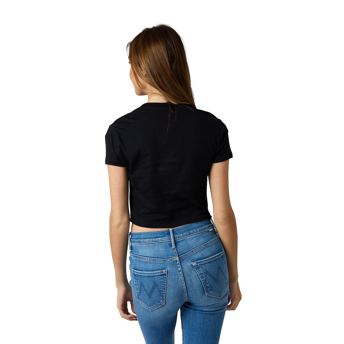 Kuromi Hearts & Skulls Women's Black Cropped Baby Tee