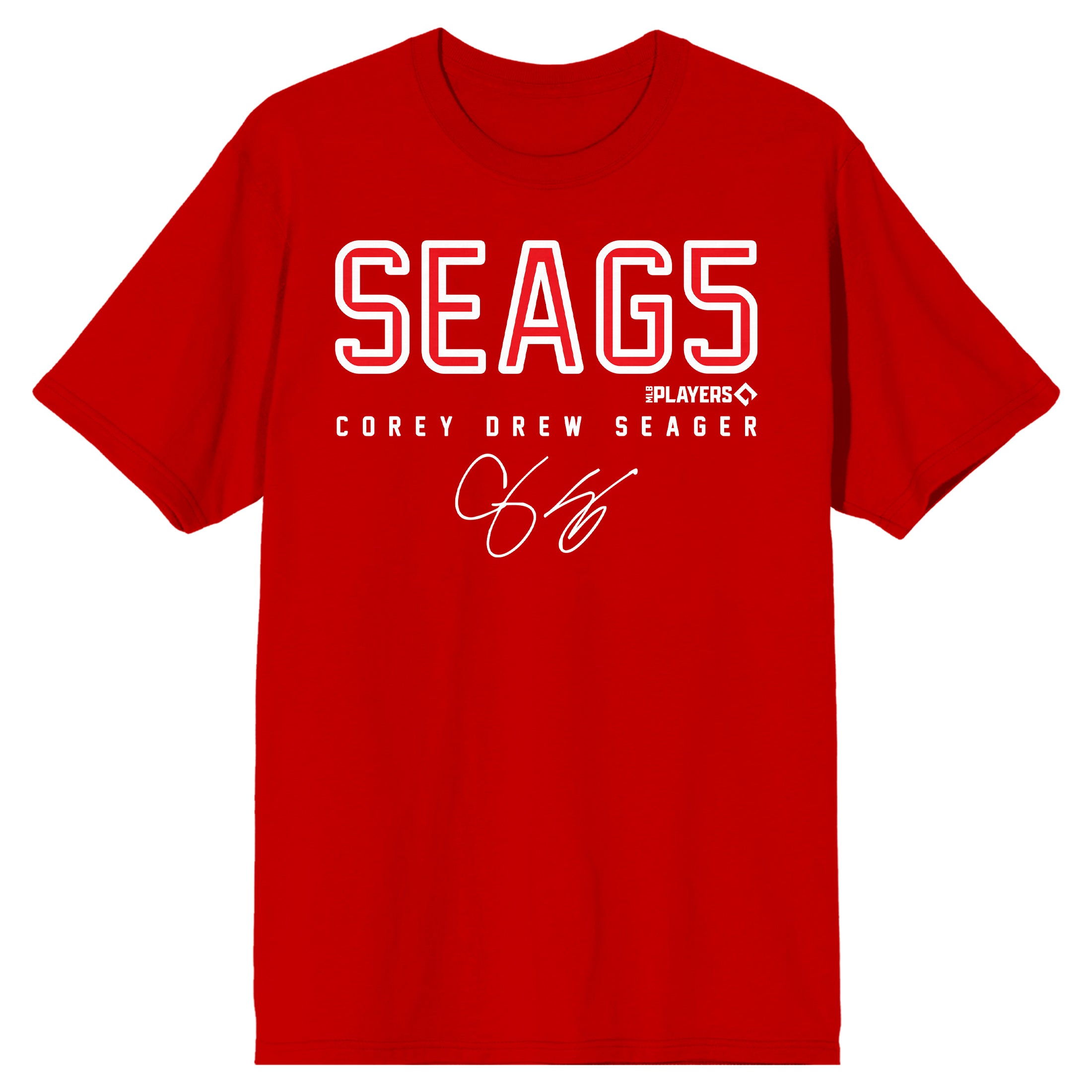 Corey Seager SEAG5 Women's Red Crew Neck Short Sleeve T-Shirt