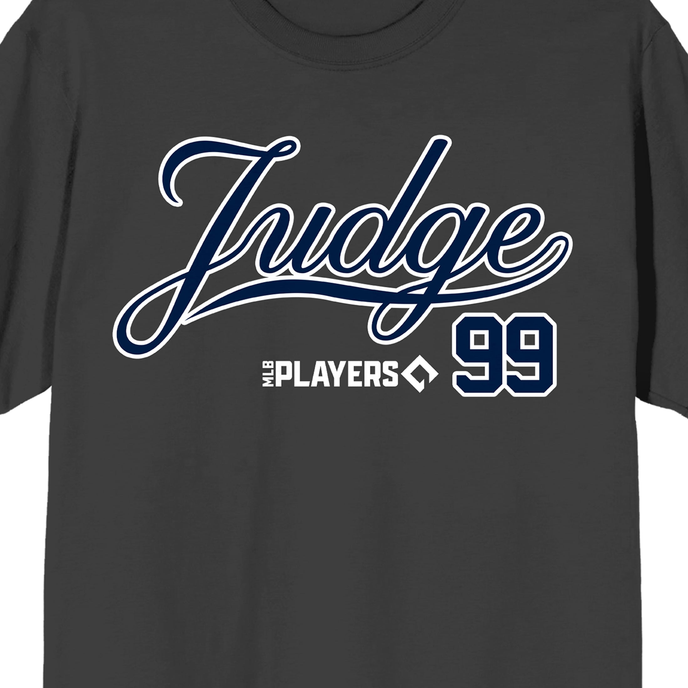 Aaron Judge 99, logo on charcoal Short Sleeve Adult T-Shirt