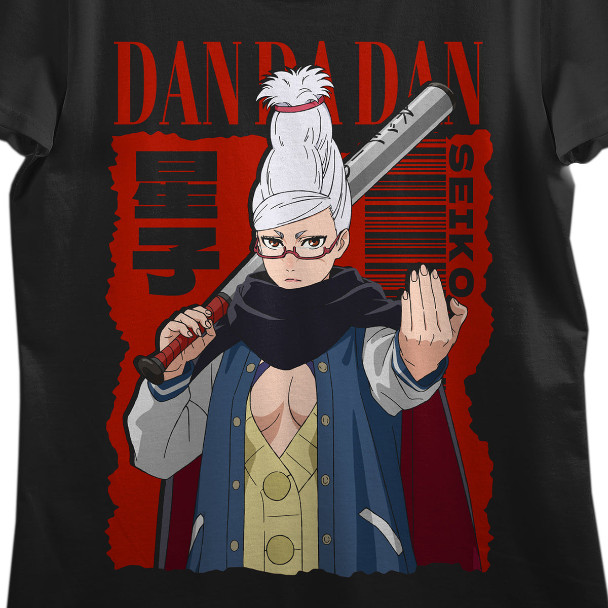 Bioworld Dandadan Turbo Granny Japanese Kanji Anime Juniors Graphic Tee | Screen-Printed Cotton Crew Neck Short Sleeve T-Shirt | Officially Licensed