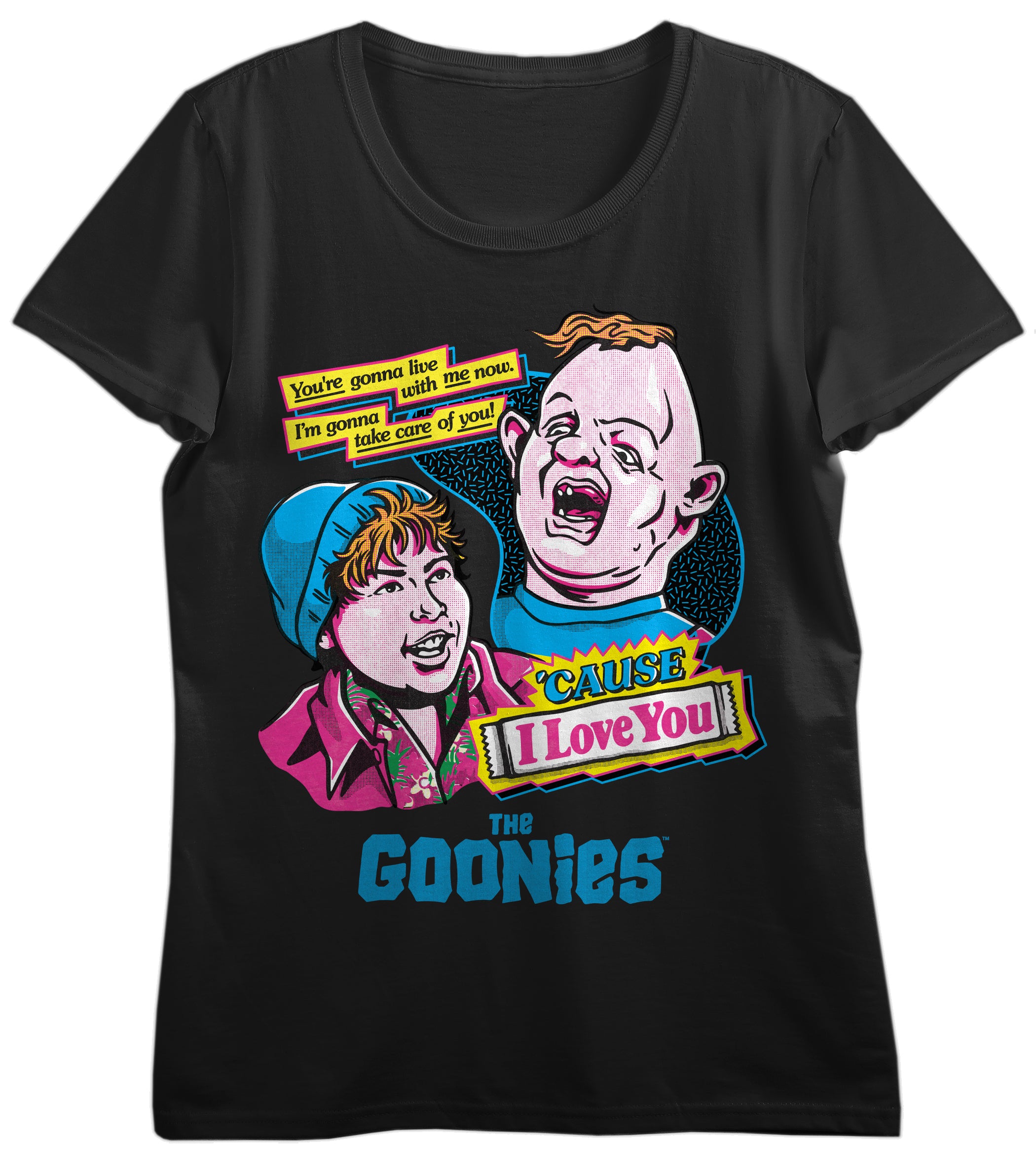 The Goonies Sloth & Chunk Women's Black Crew Neck Short Sleeve T-shirt